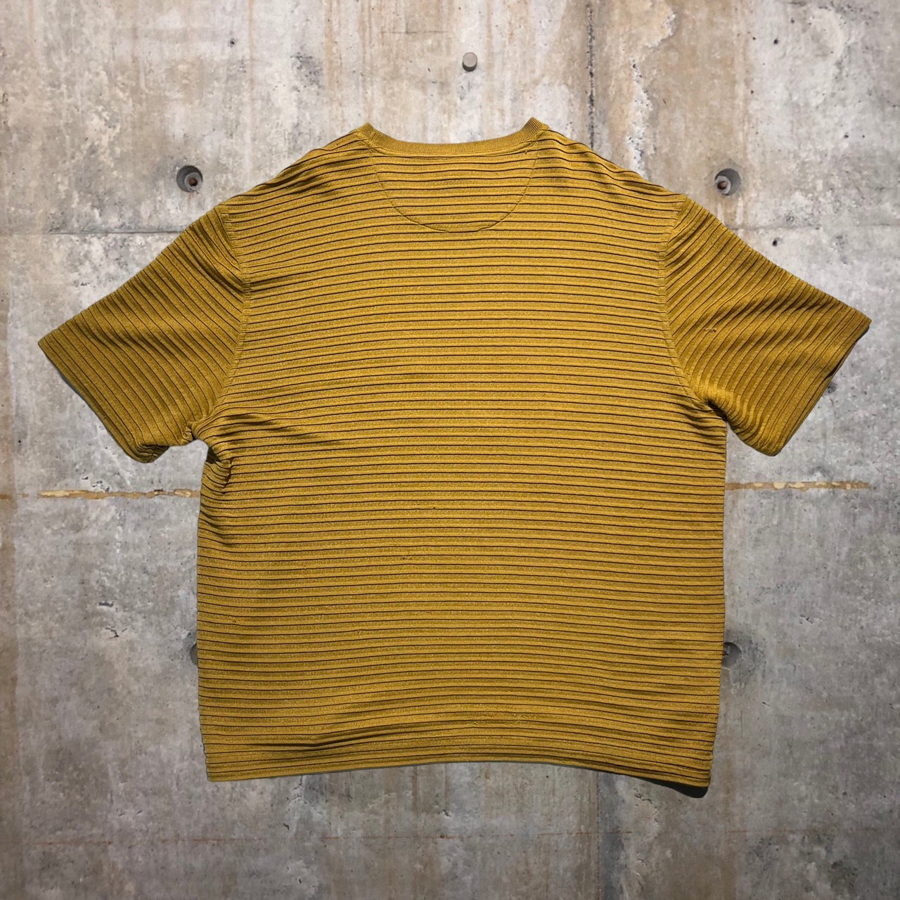 VINTAGE(ヴィンテージ) 90's S/Sプリーツシルクプルオーバー/Tシャツ L イエロー