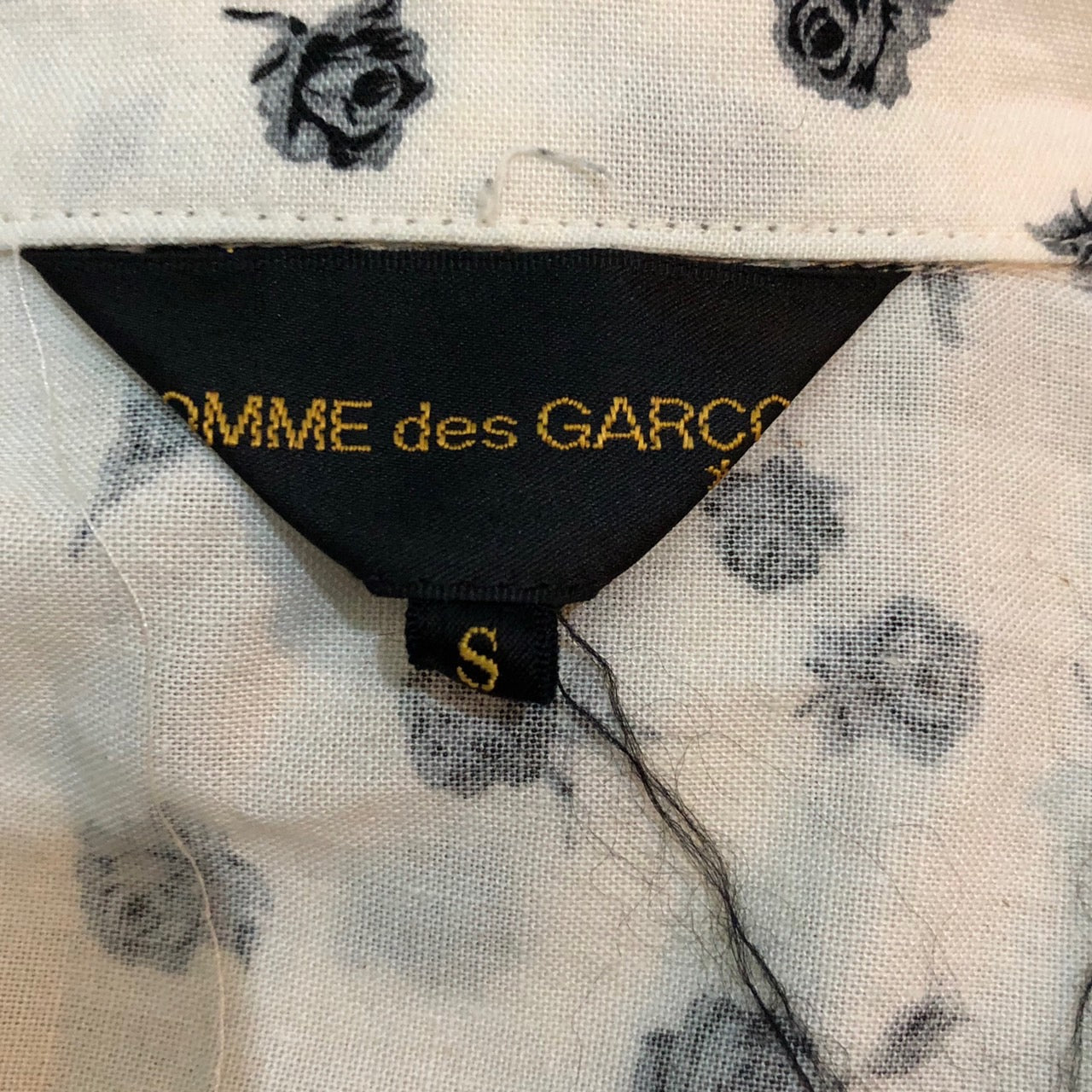 COMME des GARCONS(コムデギャルソン) 02SSフラワープリントジャケット/00S/稀少/花柄 GE-J060 SIZE S アイボリー×ブラック AD2001