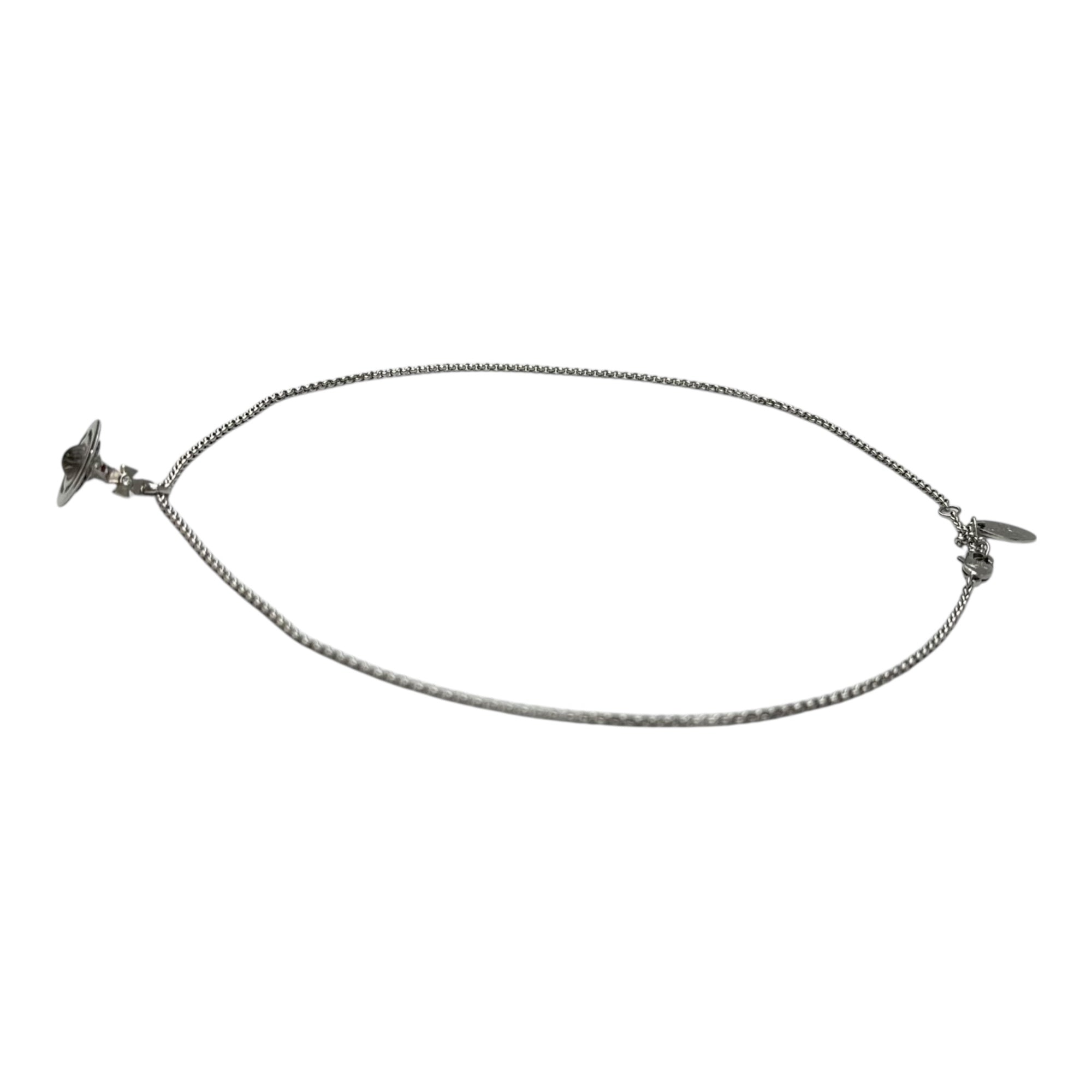 Vivienne Westwood(ヴィヴィアンウエストウッド) NEW PETITE ORB NECKLACE ライトストーン オーブ ロゴ ネックレス 12-05-9999140-32 シルバー 箱、購入証明書付