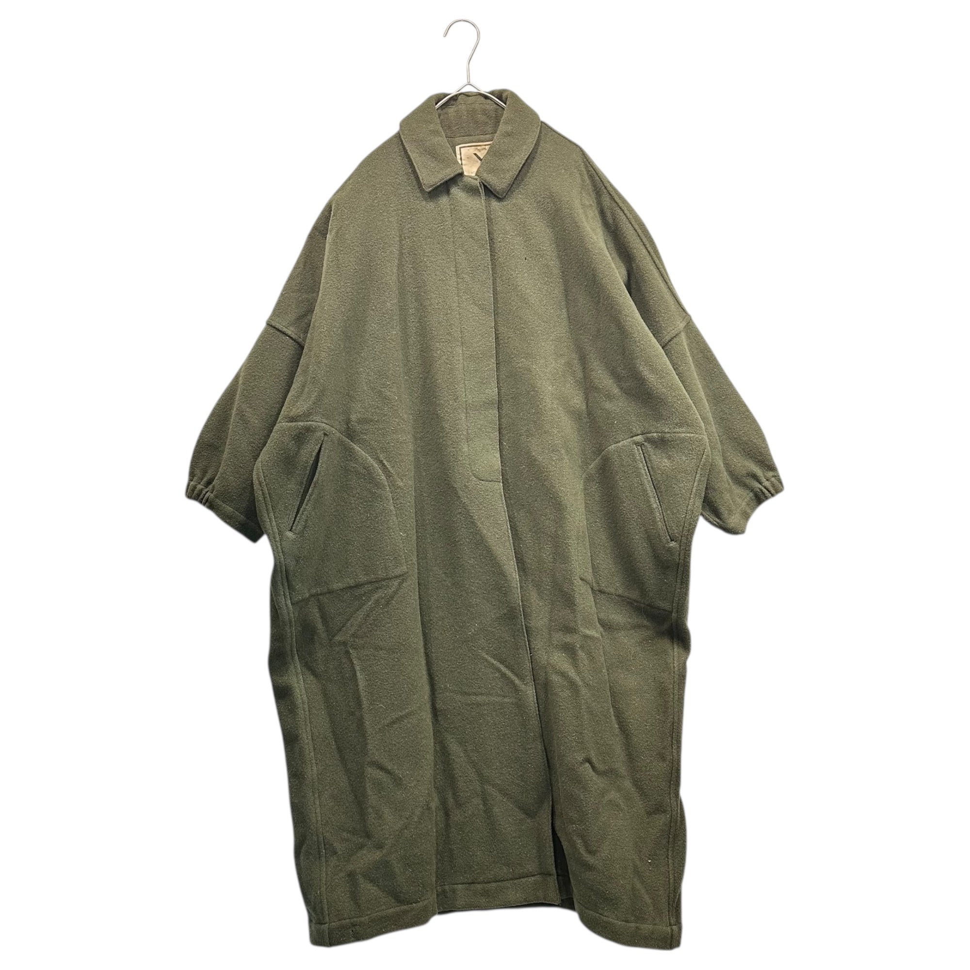 Y's(ワイズ) 70's Wool Melton Wide Stand Collar Coat ウール メルトン ワイド ステンカラー コート 9(M程度) オリーブ 70年代 ヴィンテージ アーカイブ