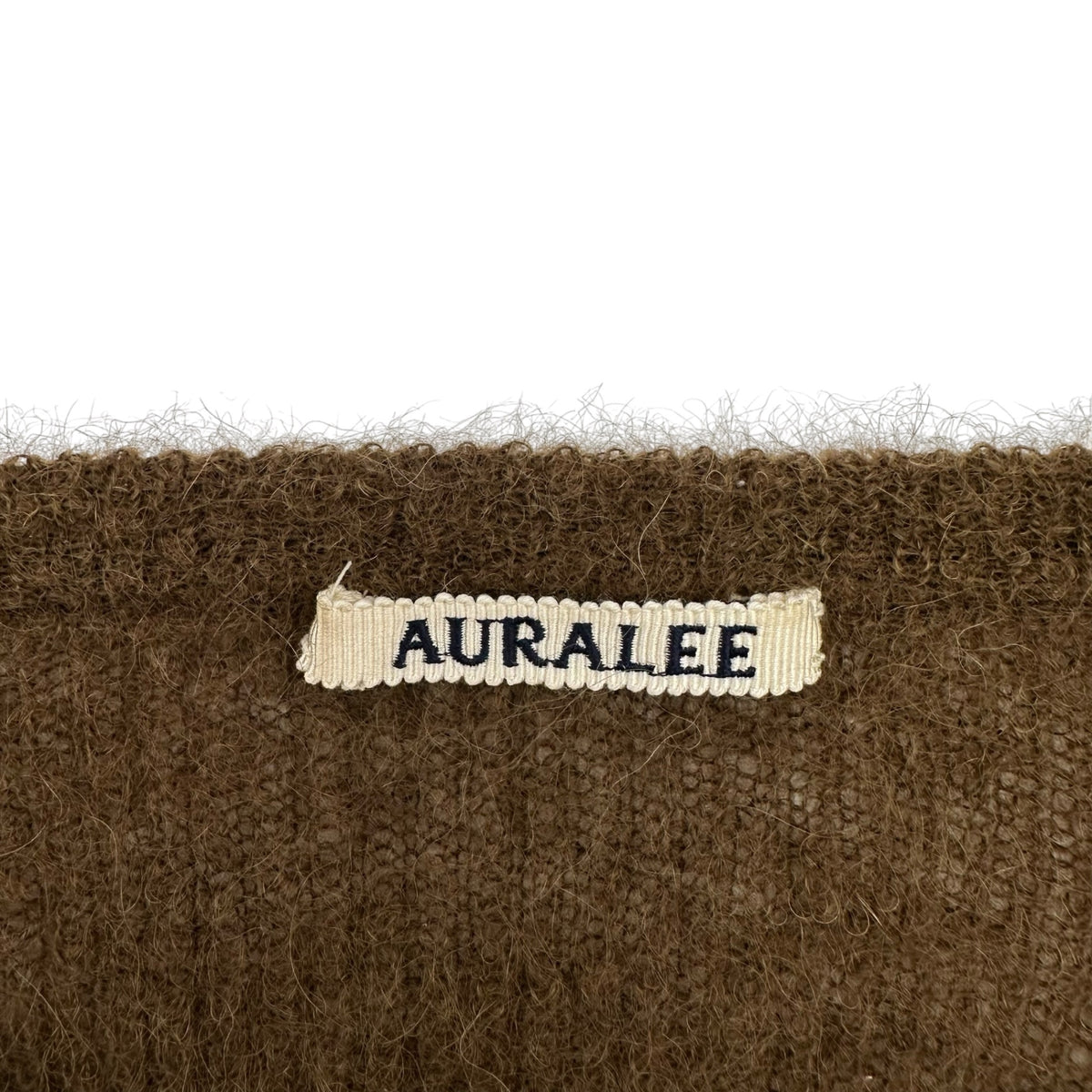 AURALEE(オーラリー) 2025AW BABY SURI ALPACA SHEER KNIT P/O #DARK BROWN ベビー スーリー アルパカ シアー ニット プルオーバー A25AP01AK 3 ブラウン