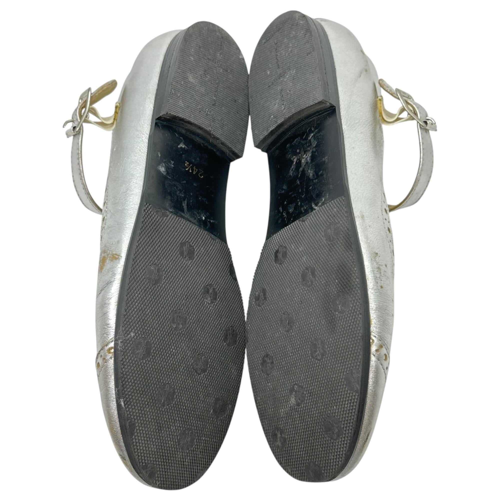 tricot COMME des GARCONS(トリココムデギャルソン) Wing Tip Leather Mary Jane ウィング チップ レザー メリージェーン 24.5cm シルバー