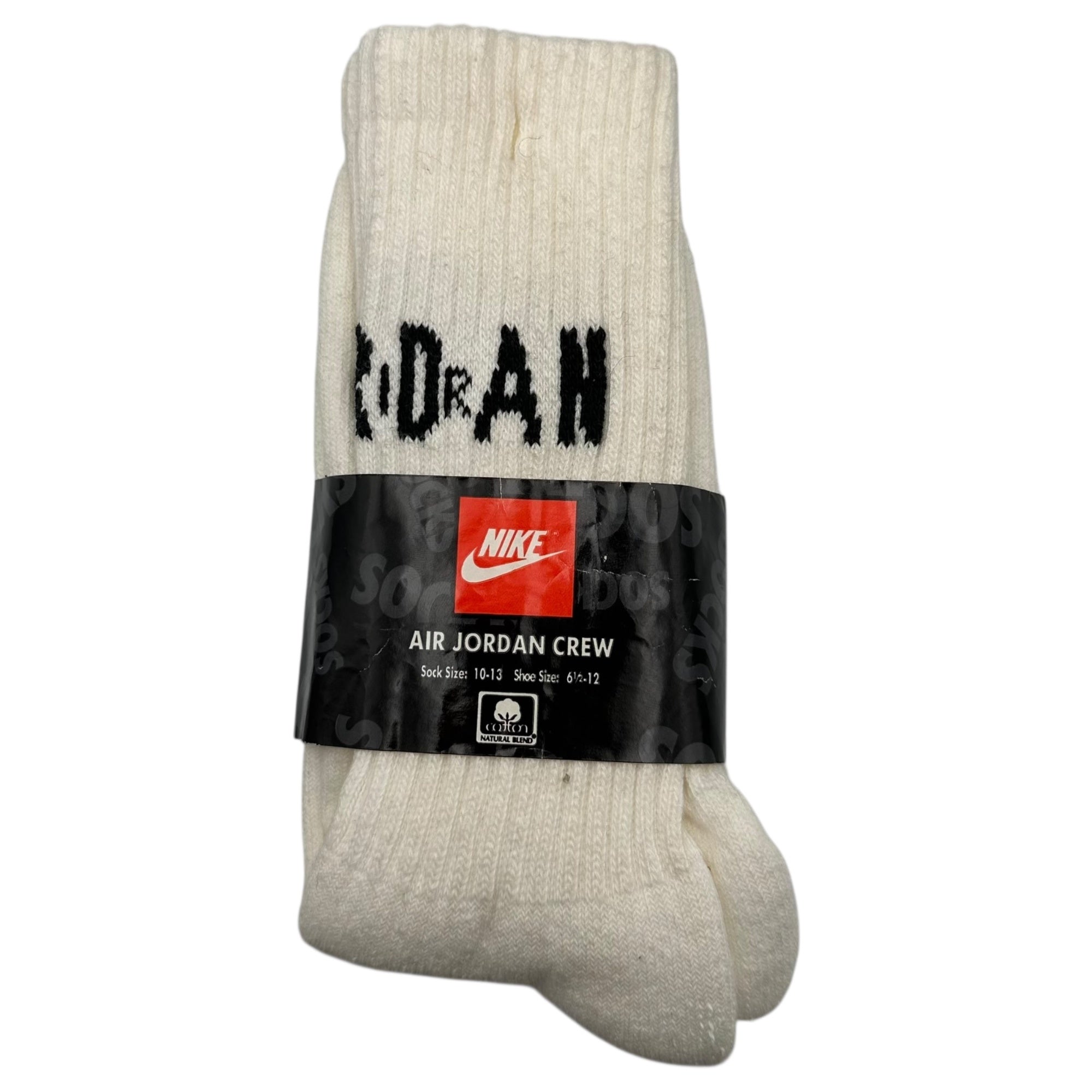NIKE(ナイキ) 90’s AIR JORDAN CREW SOCKS エアジョーダン 靴下 560067-010 US 6 1/2-12(24.5cm~30cm) ホワイト 90年代 デッドストック ヴィンテージ ソックス