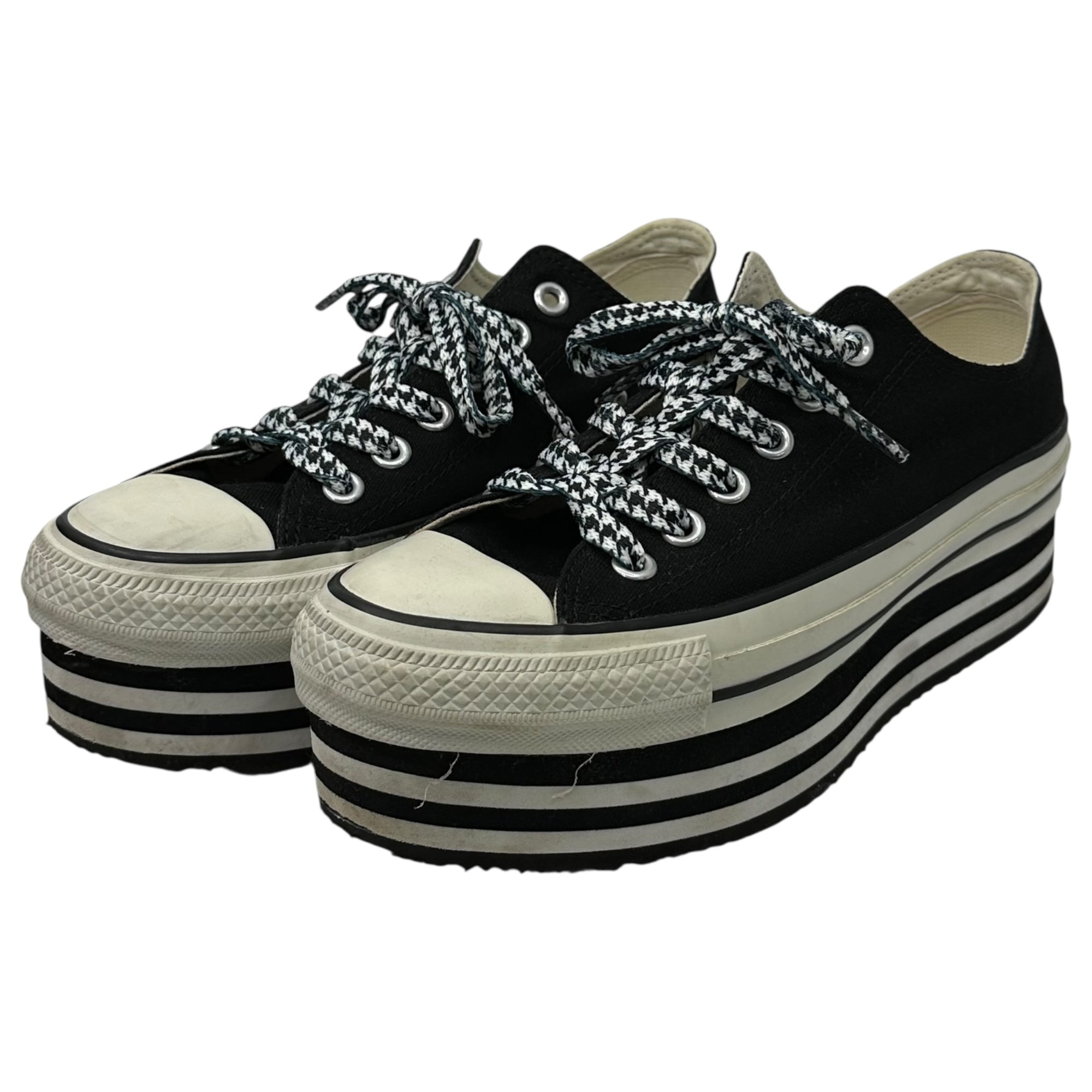 CONVERSE(コンバース) ALL STAR CHUNKYLINE OX 厚底 ローカット スニーカー 24.5cm ブラック×ホワイト