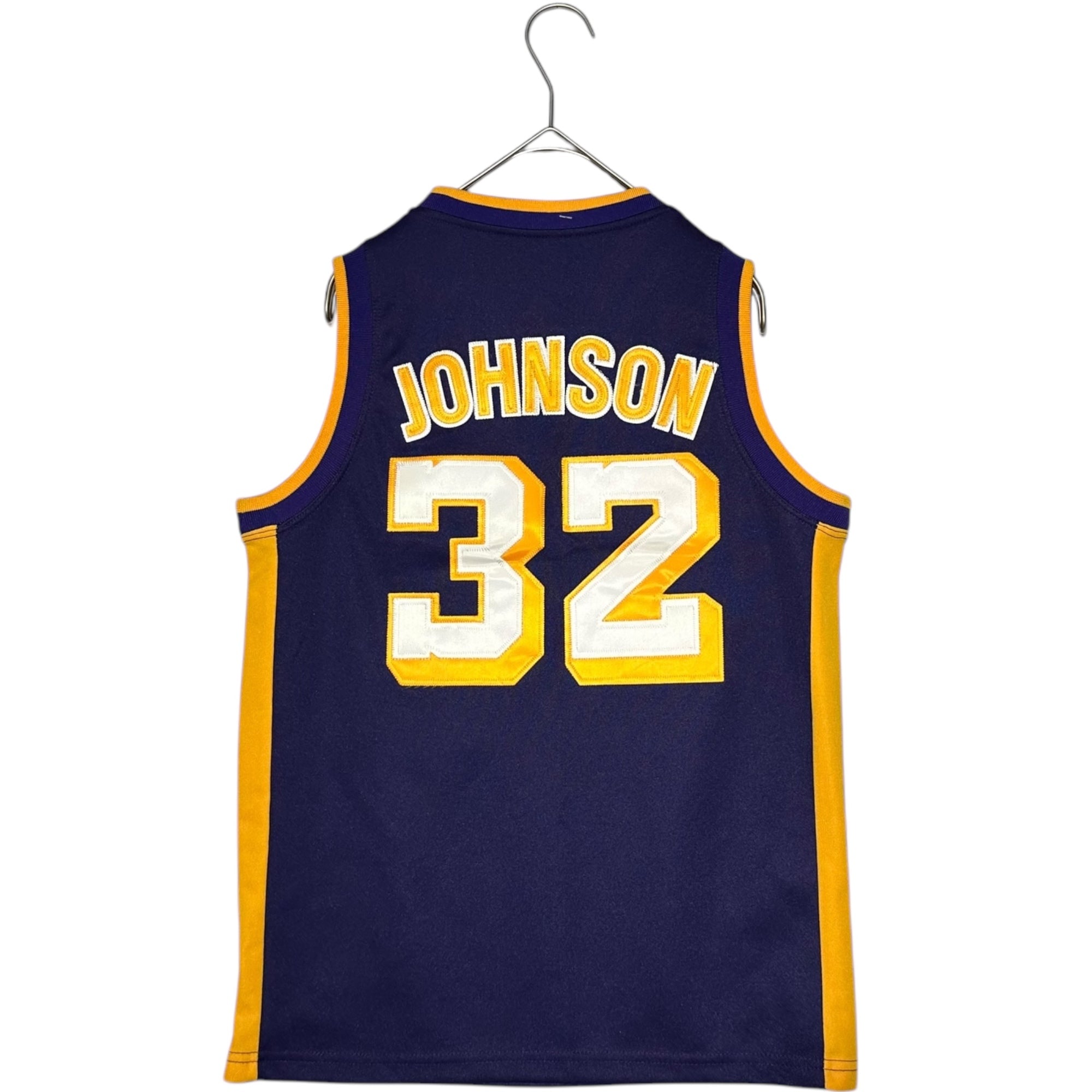 MITCHELL & NESS(ミッチェルアンドネス) "LAKERS 32 Magic Johnson" GAME SHIRT レイカーズ マジック ジョンソン ゲーム シャツ M パープル×イエロー USA製 NBA ユニフォーム タンクトップ