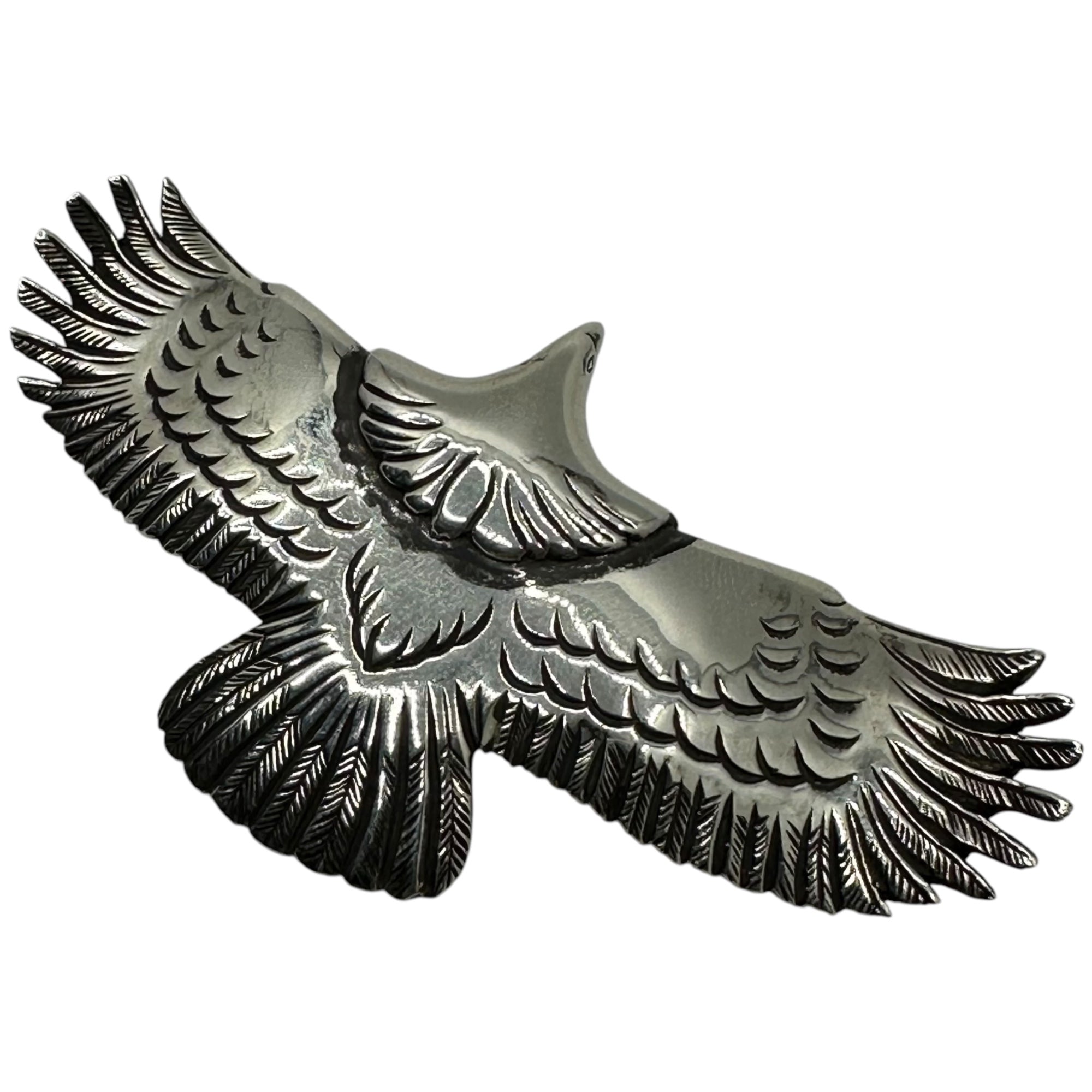 KENSHIRO(ケンシロウ) Japanese Engraving Large Eagle 金銀 和彫り 大 イーグル ペンダントトップ シルバー 重さ約41.5g