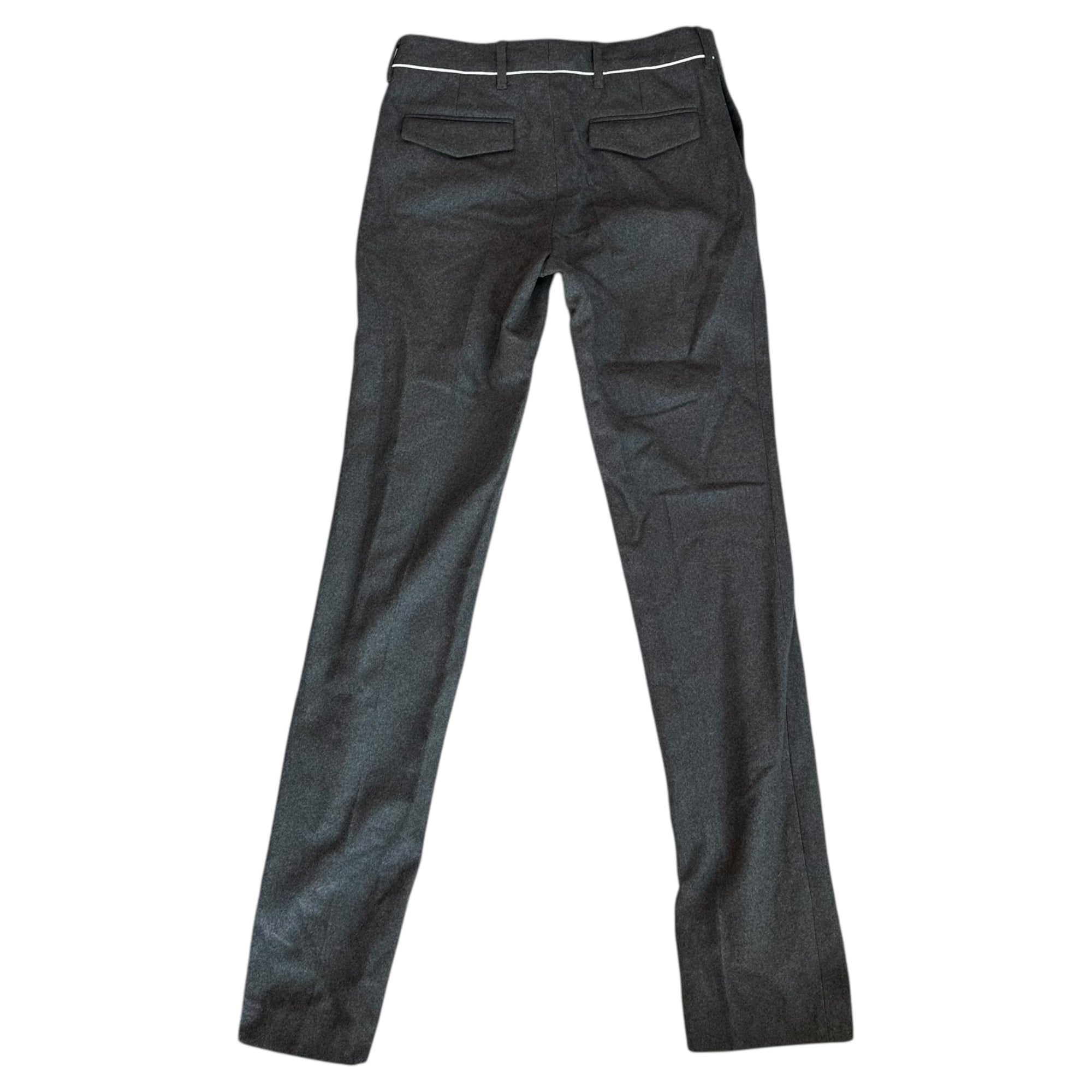 KRIS VAN ASSCHE(クリスヴァンアッシュ) Center-Seam Piping Wool Slacks センターライン パイピング ウール スラックス 46 グレー