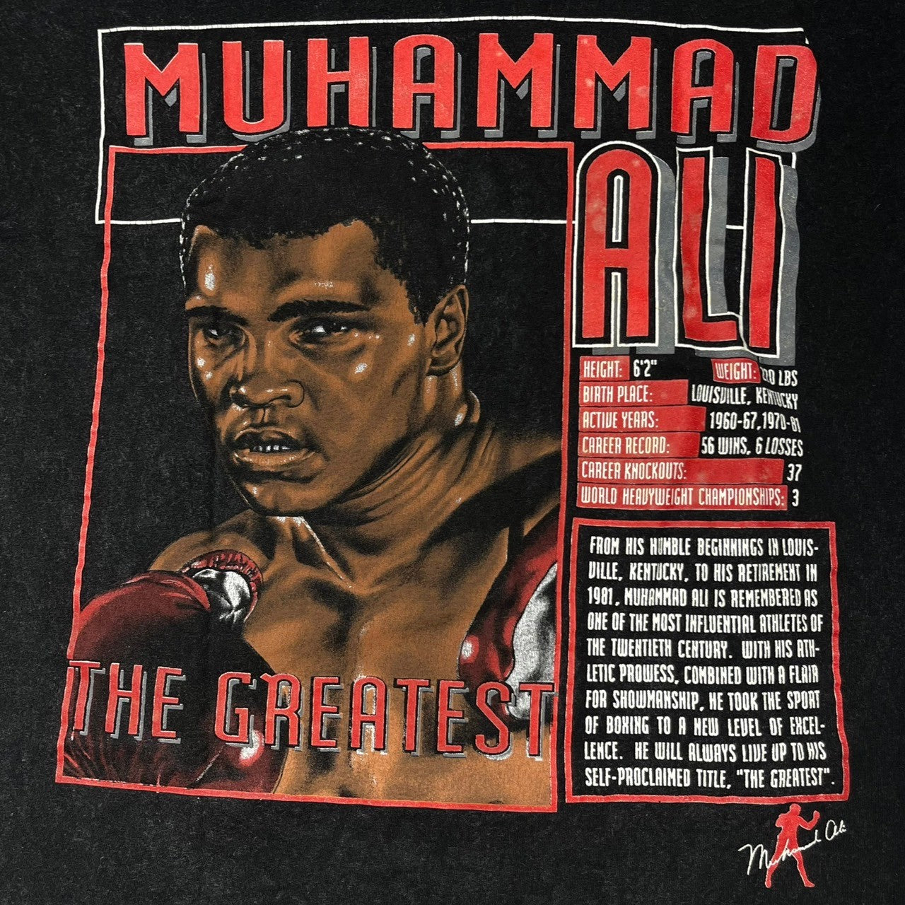 vintage(ヴィンテージ) 90's NUTMEG MUHAMMAD ALI Tee モハメド アリ Tシャツ 90年代 L ブラック×ブラウン×レッド