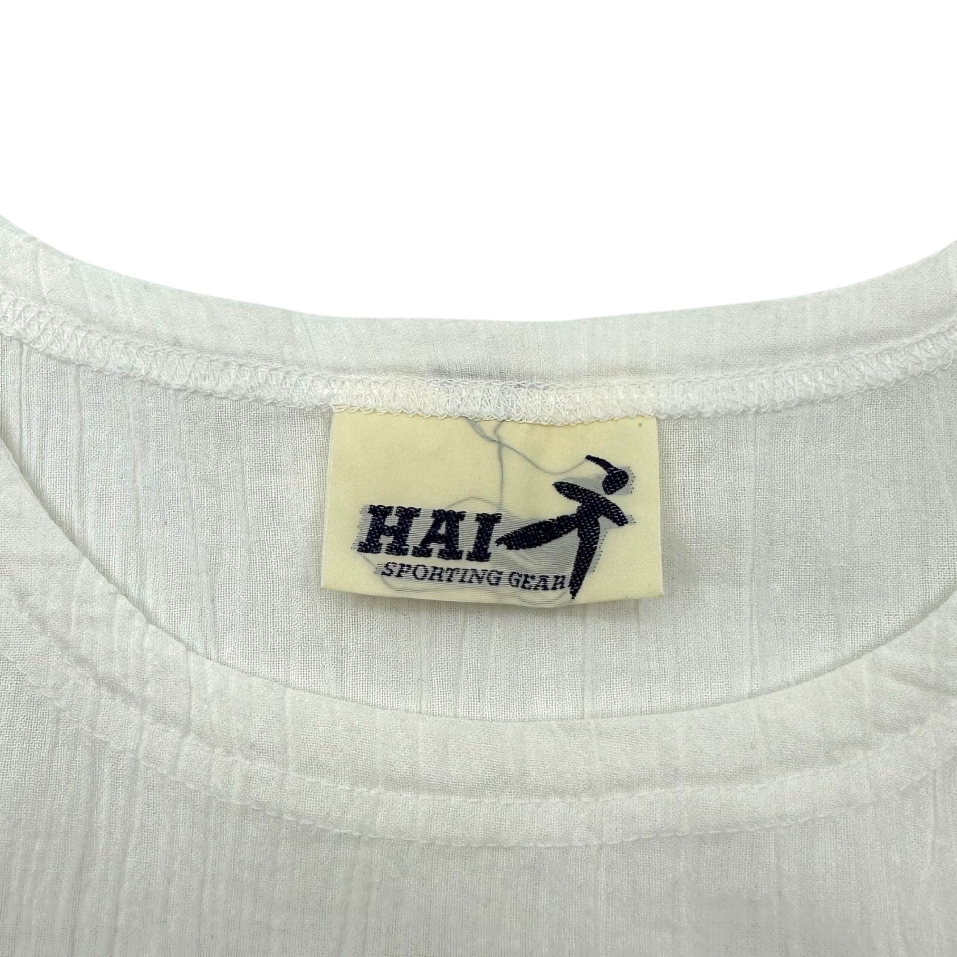 HAI SPORTING GEAR ISSEY MIYAKE(ハイスポルティングギア イッセイミヤケ) 80's Pleated sleeveless blouse with stole 80年代 ストール付き プリーツ ノースリーブ ブラウス M ホワイト