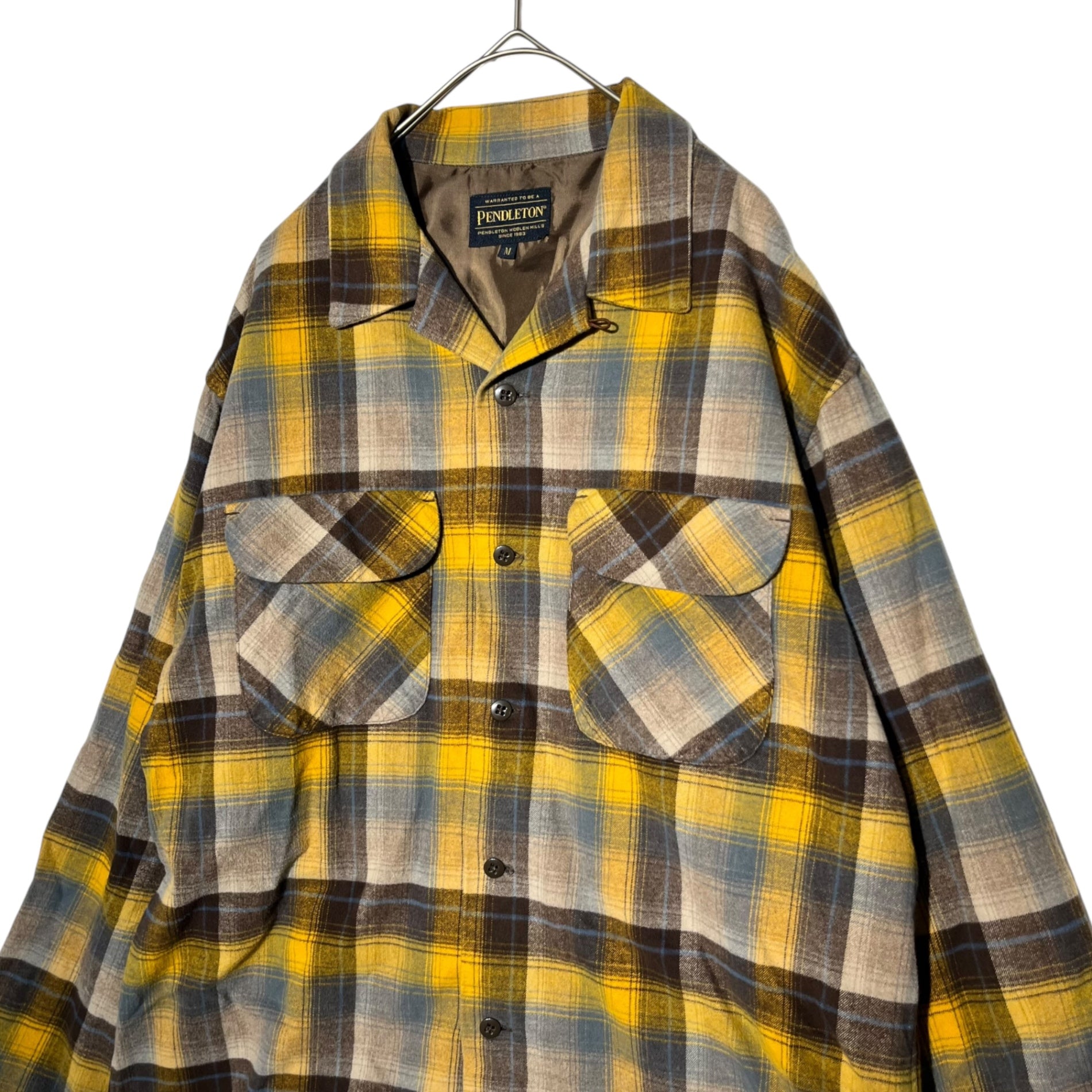 PENDLETON(ペンドルトン) open collar tartan check shirt オープンカラー タータン チェック シャツ 9475-7202 M イエロー 開襟