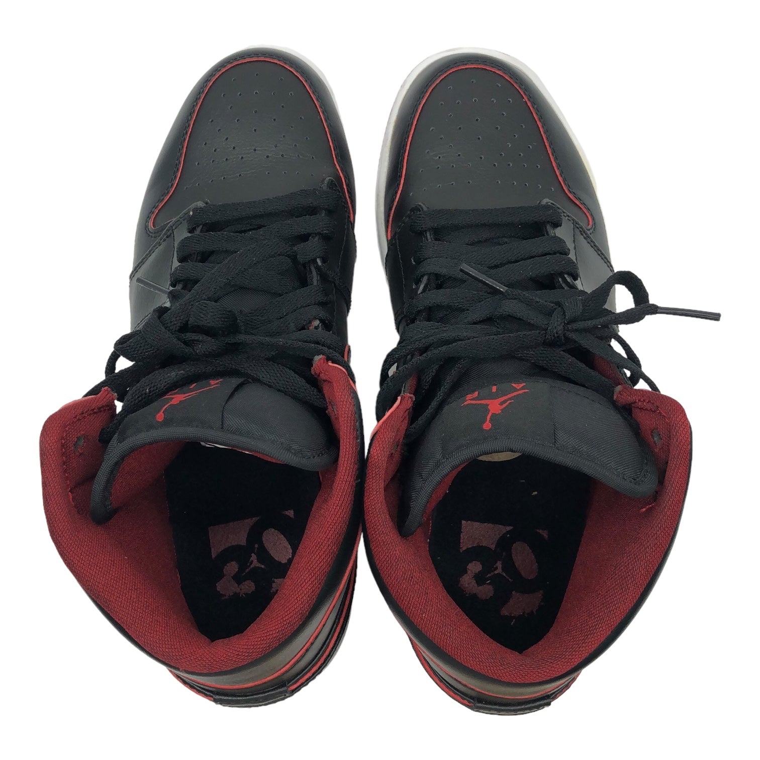 NIKE(ナイキ) AIR JORDAN 1 MID エア ジョーダン 1 ミッド 554724-028 8(26cm) ブラック×レッド