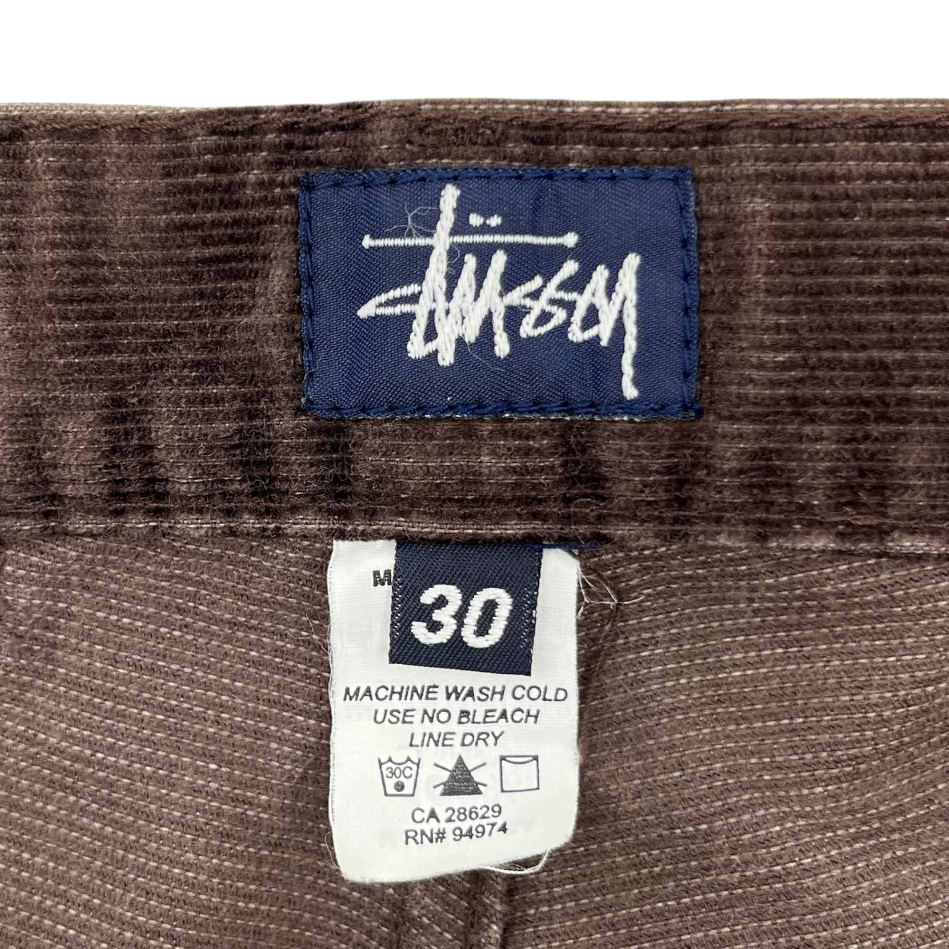 STUSSY(ステューシー) 90's ~ 00's USA made Corduroy straight pants コーデュロイ ストレート パンツ 30 ブラウン 紺タグ 90年代~ OLD