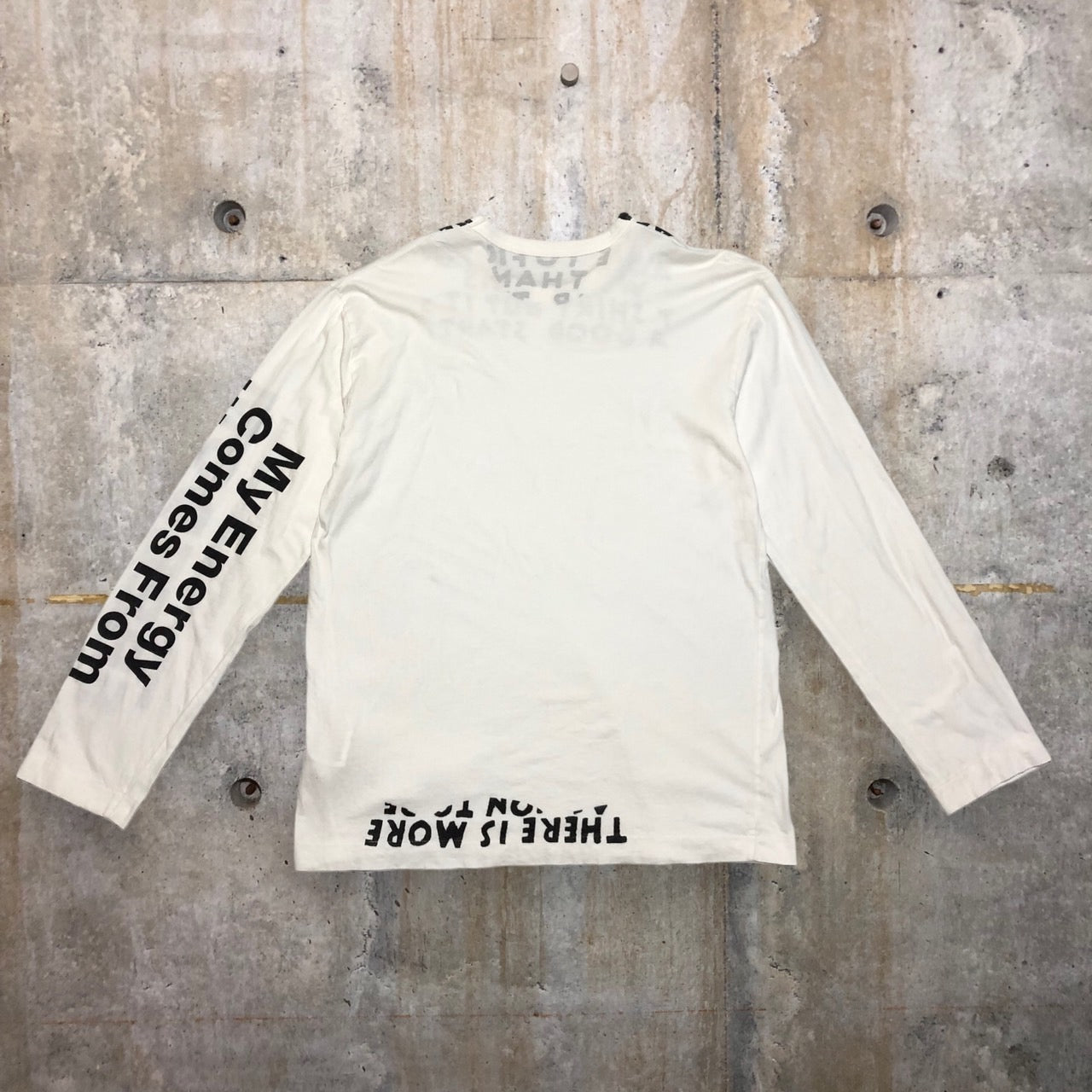 COMME des GARCONS×Maison Margiela(コムデギャルソン×メゾンマルジェラ) 18AW HOLIDAYSCOLLECTION FREEDOM LONG TEE/ホリデーズコレクションフリーダムロングティー/ロンT/カットソー/エイズTプリント OB-T003 SIZE L ホワイト×ブラック AD2018 レアコラボアイテム
