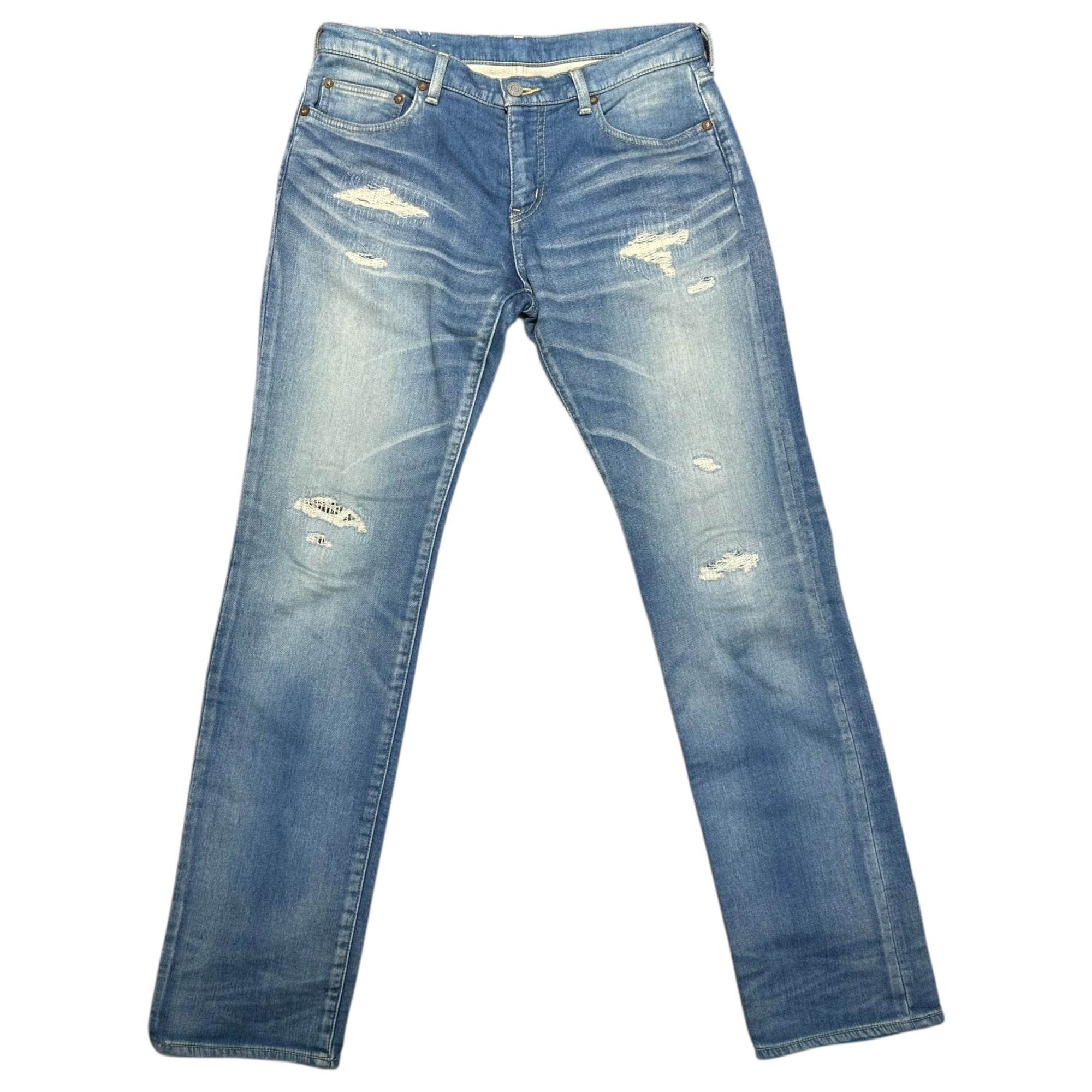 R.H.vintage(ロンハーマンヴィンテージ) Distressed Stretch Denim Pants ダメージ加工 ストレッチ デニム パンツ 422060153-1079 S ライトインディゴ ジョグ ジーンズ