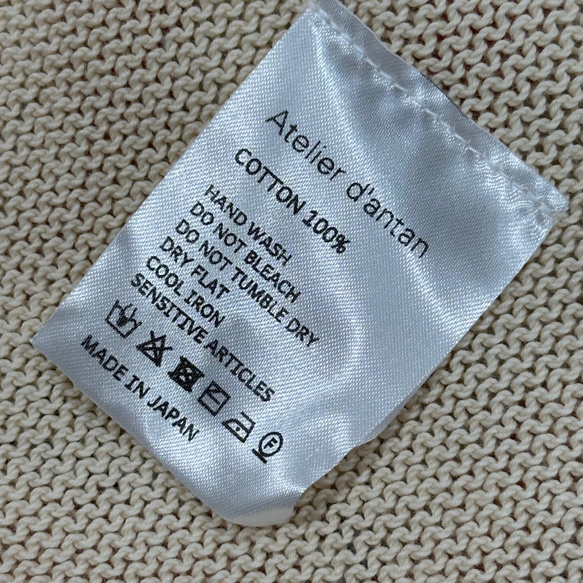 Atelier Andante(アトリエアンダンテ) Linen knit sleeveless top リネン ニット ノースリーブ トップ FREE アイボリー ベスト
