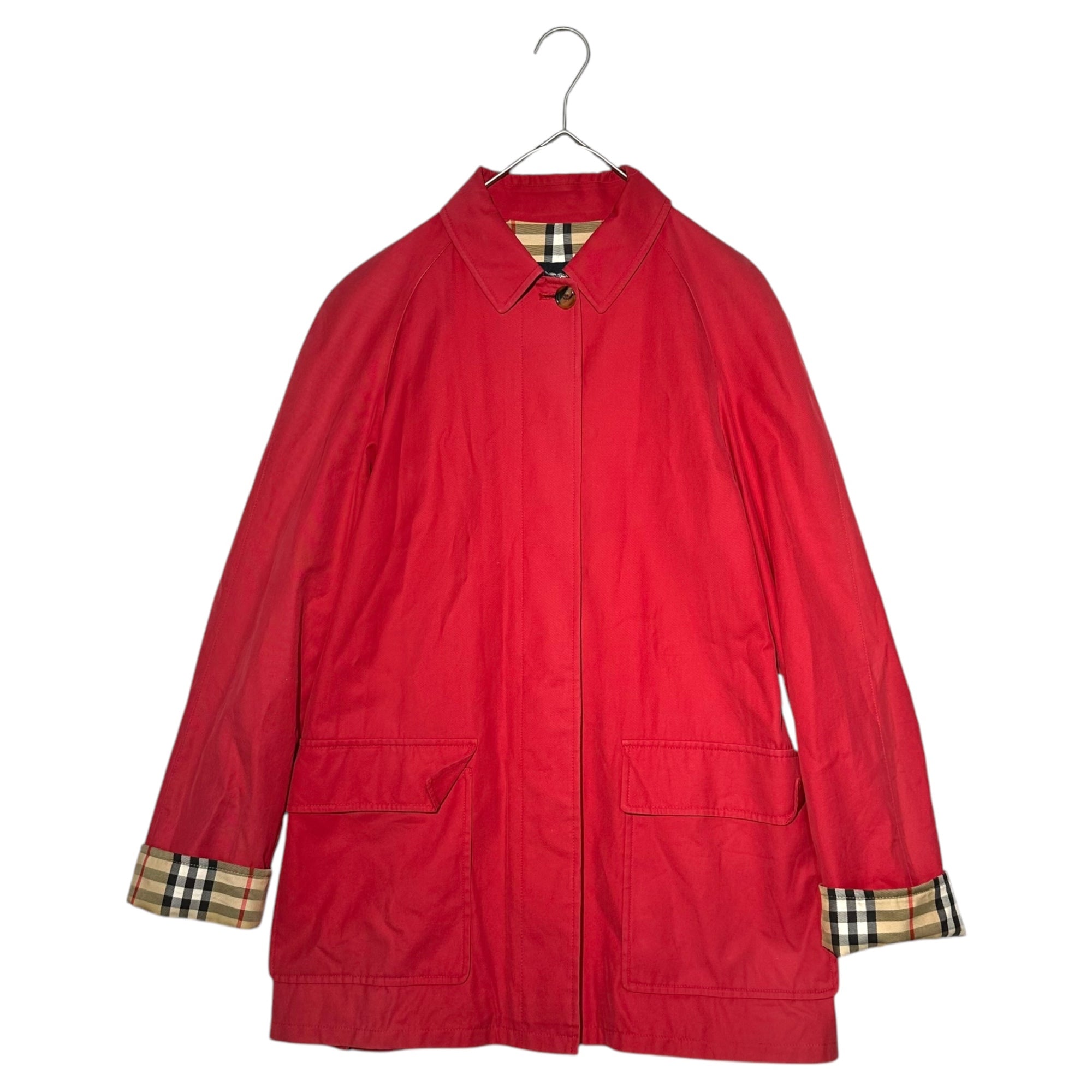 BURBERRY LONDON(バーバリーロンドン) Lined Nova Check Spring Half Coat 裏地 ノヴァ チェック スプリング ハーフ コート FRA48-012 38(M程度) レッド