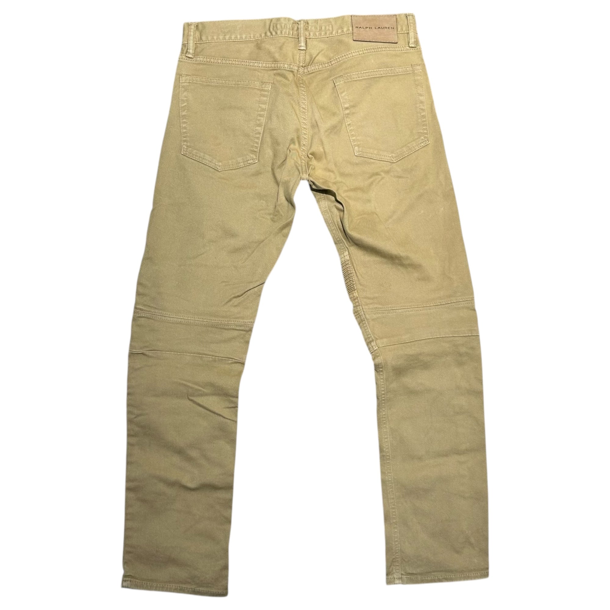 RALPH LAUREN BLACK LABEL(ラルフローレン ブラック レーベル) Biker Denim Pants バイカー デニム パンツ W32 ベージュ 品質表示タグ切取 廃番ライン