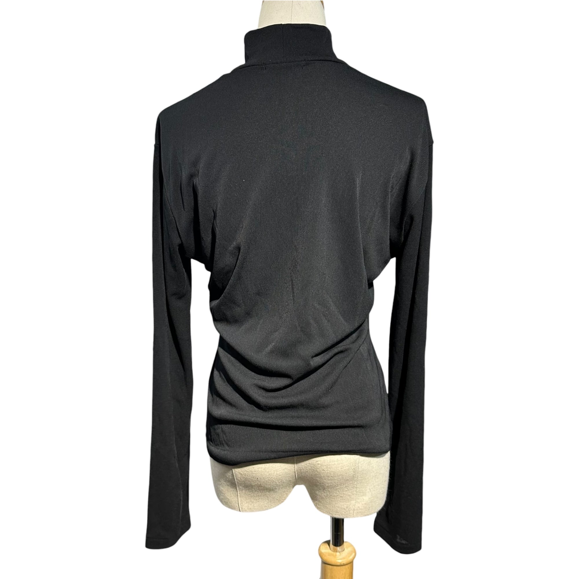 Y's(ワイズ) Center Zip Pullover Sheer Top センター ジップ プルオーバー シアー トップ YL-T64-906 表記無(M程度) ブラック カットソー モックネック