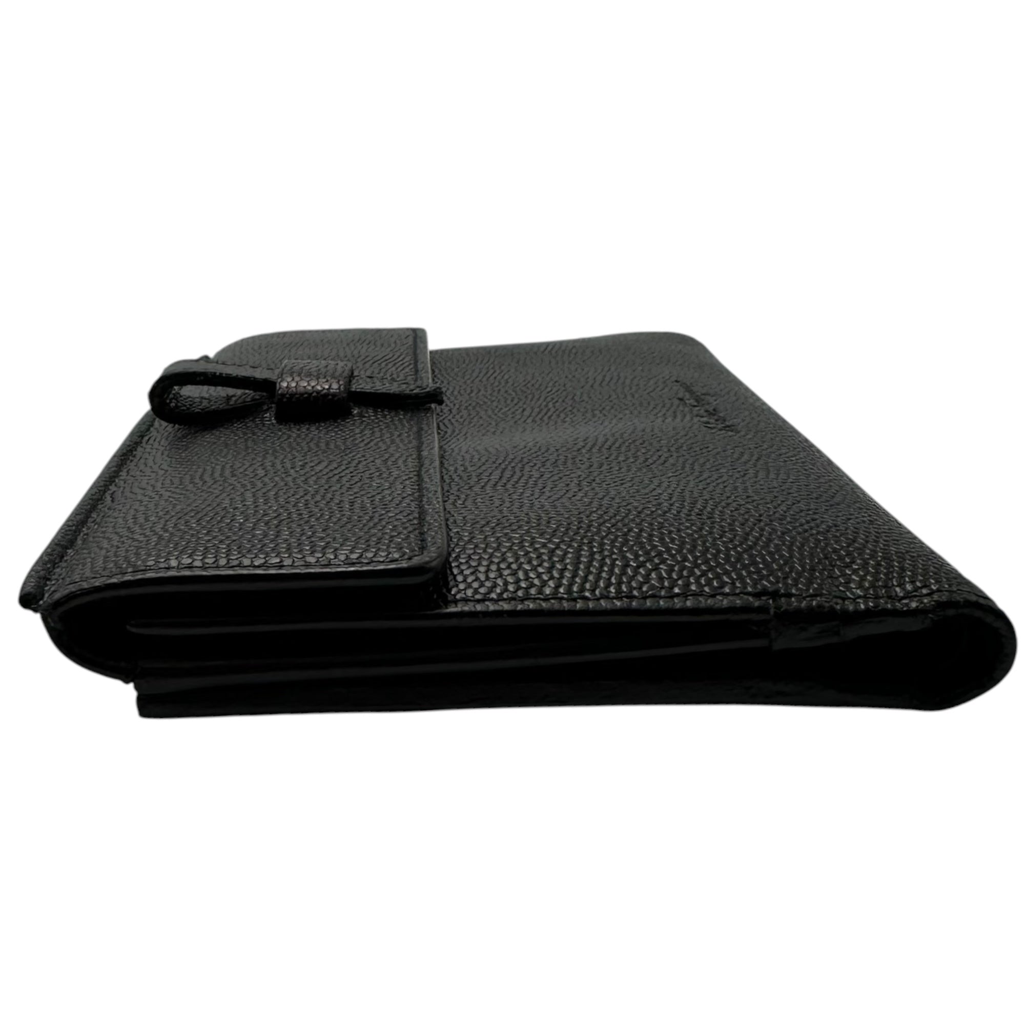 Salvatore Ferragamo(サルヴァトーレフェラガモ) Embossed Leather Wallet エンボス レザー 折り財部 ブラック