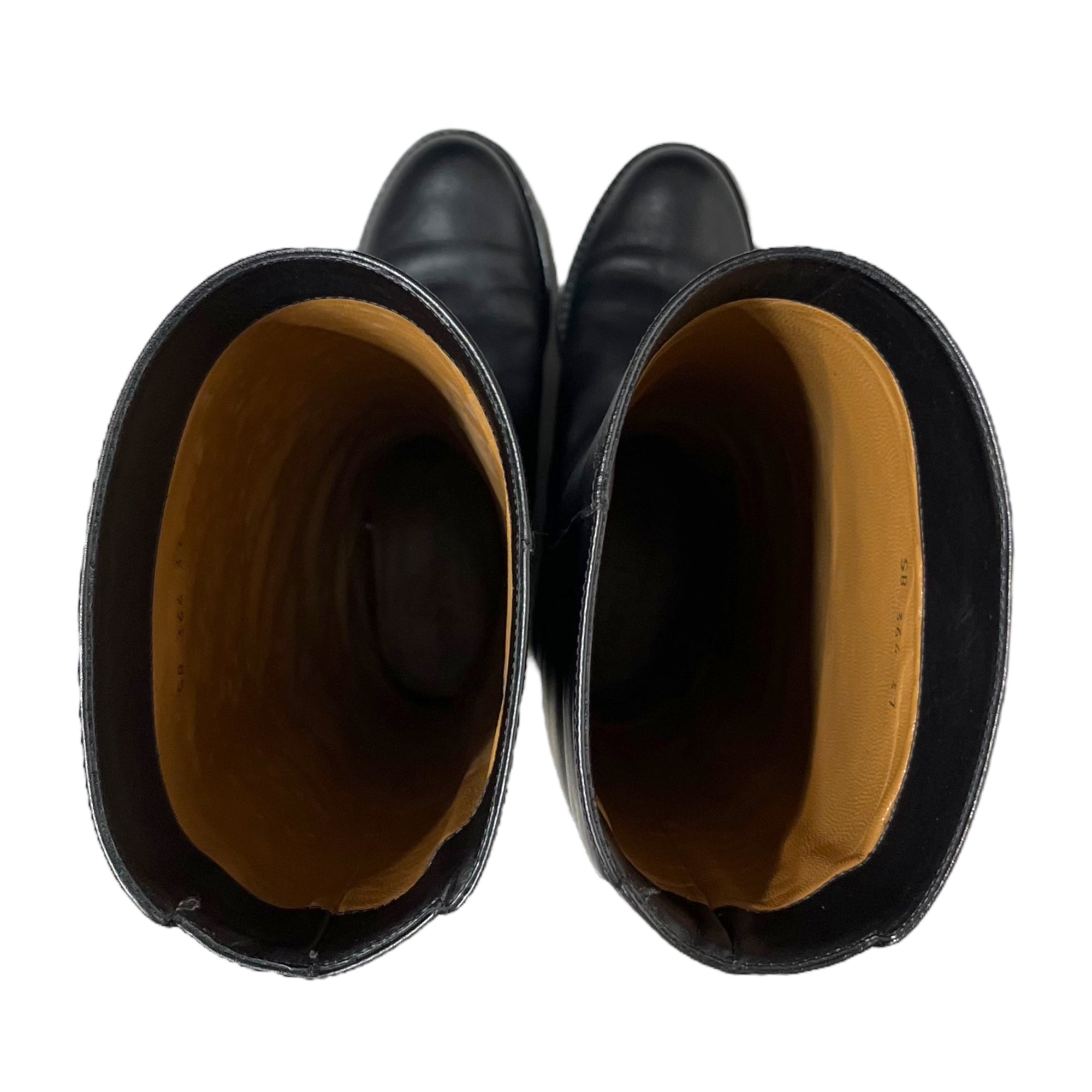 SANTE BORELLA(サンテボレラ) リアル レザー バック ステッチ ジョッキー ブーツ 37(23.5~24cm程度) ブラック ロング 本革