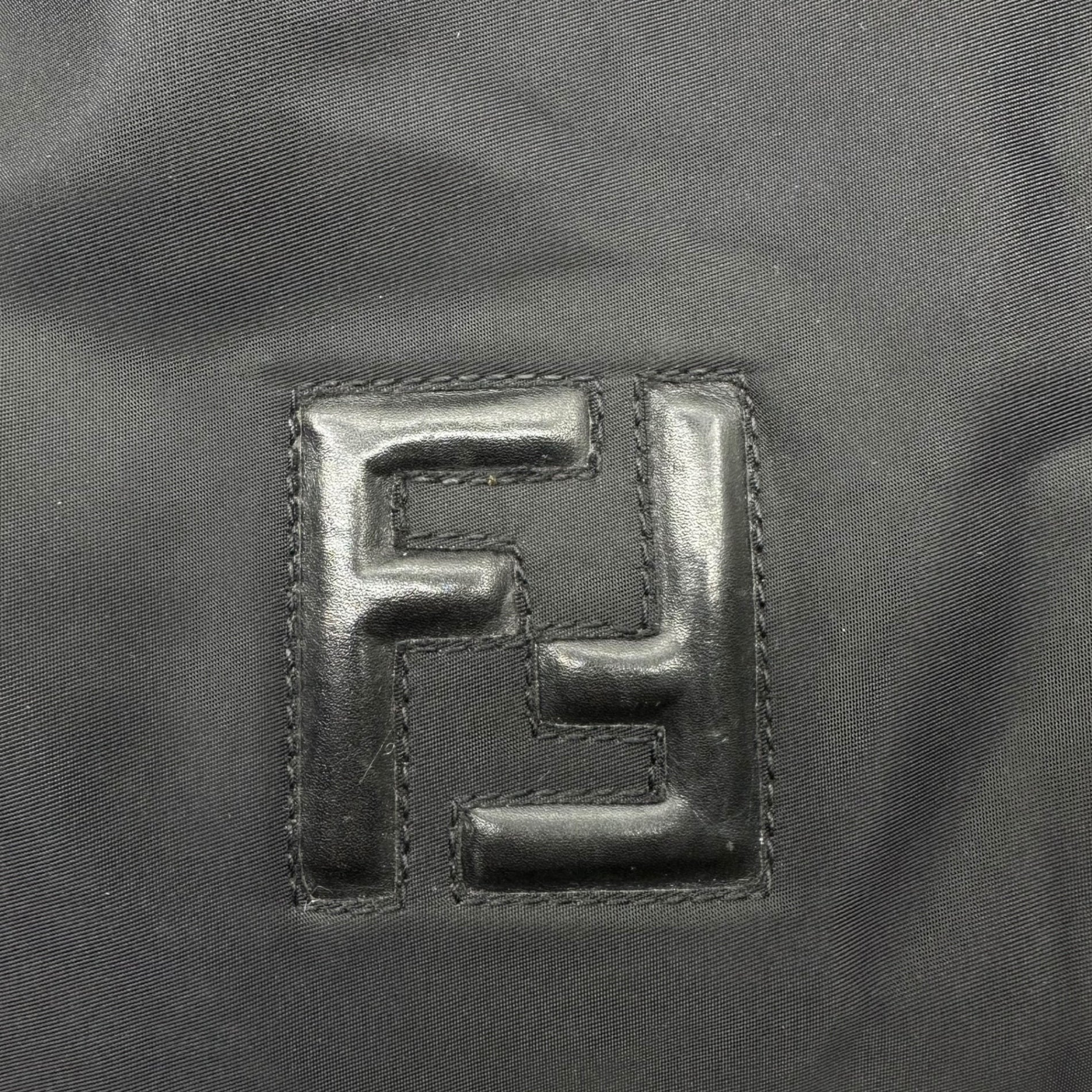 FENDI(フェンディ) Logo nylon leather tote bag ロゴ ナイロン レザー トート バッグ ブラック OLD ヴィンテージ