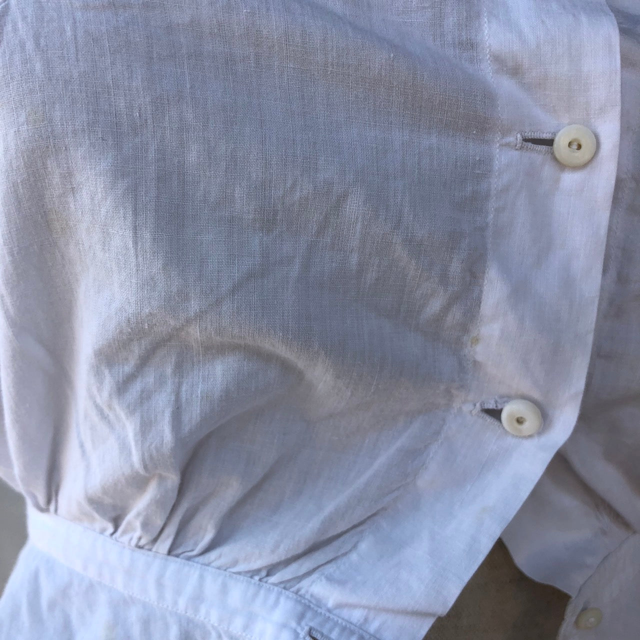 Euro Vintage(ヨーロッパヴィンテージ) Stem_フレンチノースリーブブラウス 表記なし(Mサイズ程度) ホワイト