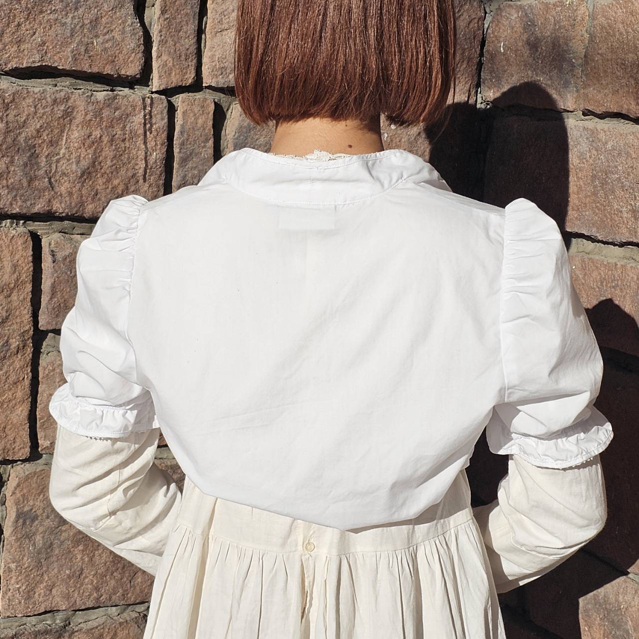 Vintage(ヴィンテージ) Spieh&Wensky 36 ショート丈ブラウス 36(Mサイズ程度) ホワイト