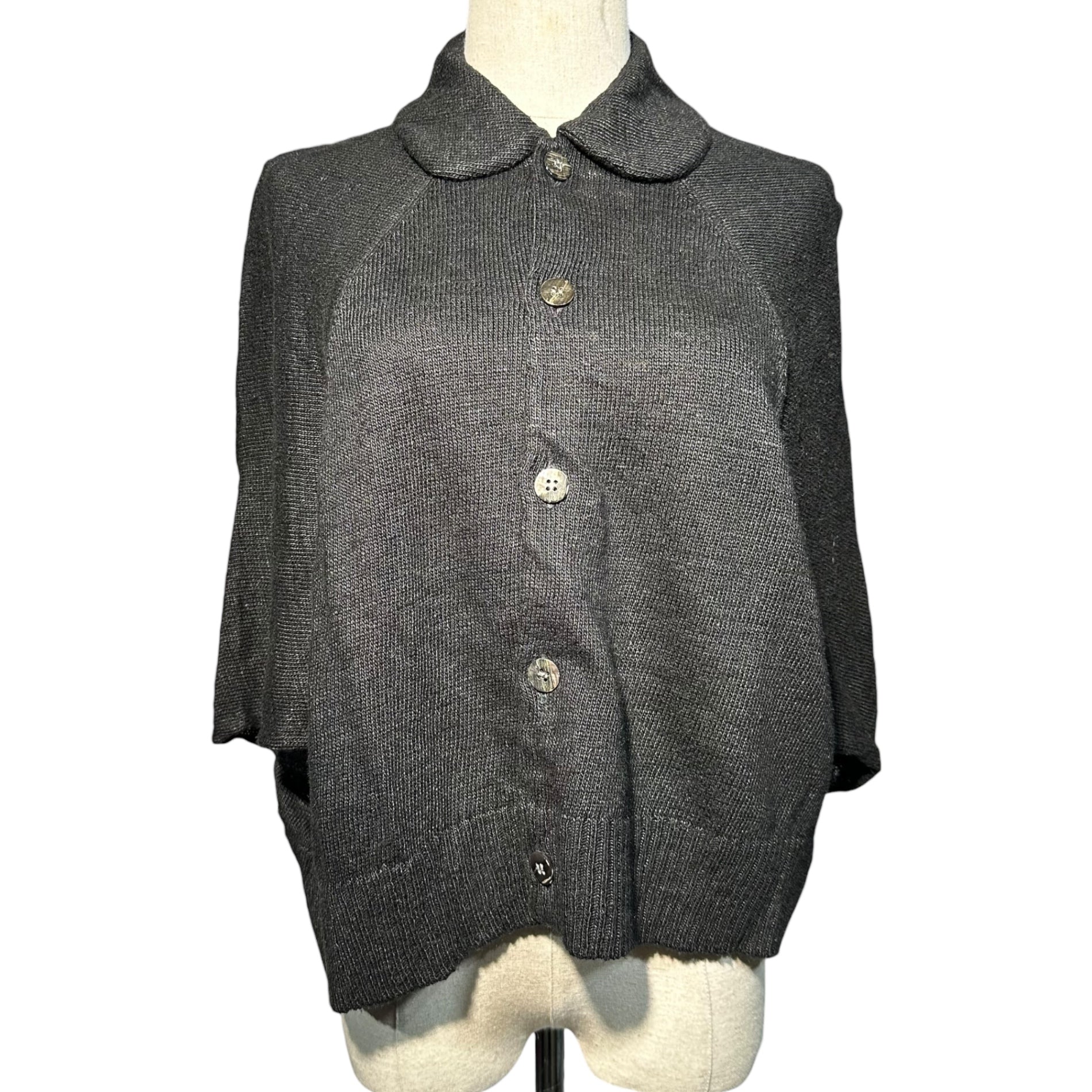 tricot COMME des GARCONS(トリココムデギャルソン) 99SS Round-Neck Linen Sleeveless Knit Shirt Blouse 丸襟 リネン ノースリーブ ニット シャツ ブラウス TN-020070 表記無(M程度) ブラック