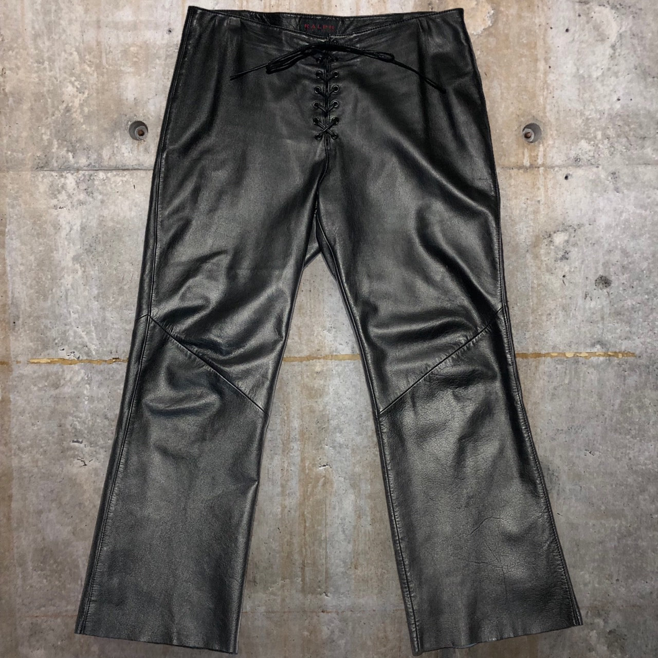RALPH LAUREN(ラルフローレン) 90'sレザーパンツ 10(メンズLサイズ程度) ブラック