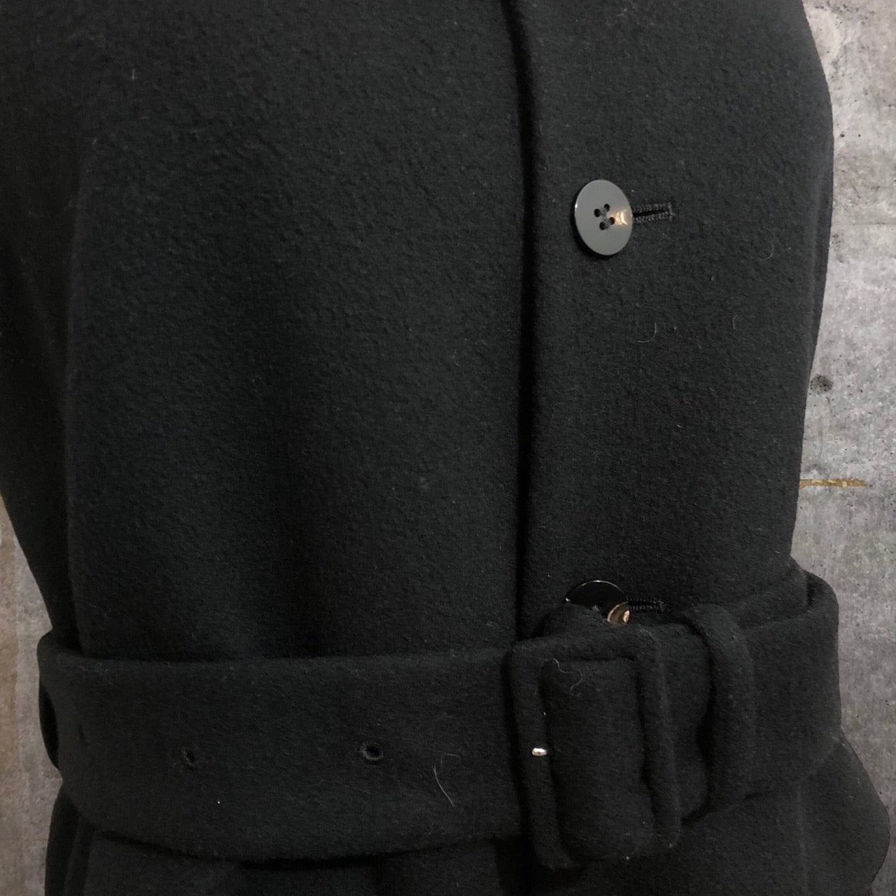 TARO HORIUCHI(タロウホリウチ)ベルテッド ロングウールジレ/ノースリーブウールコート 1804-DR05-407 2(Mサイズ程度) ブラック