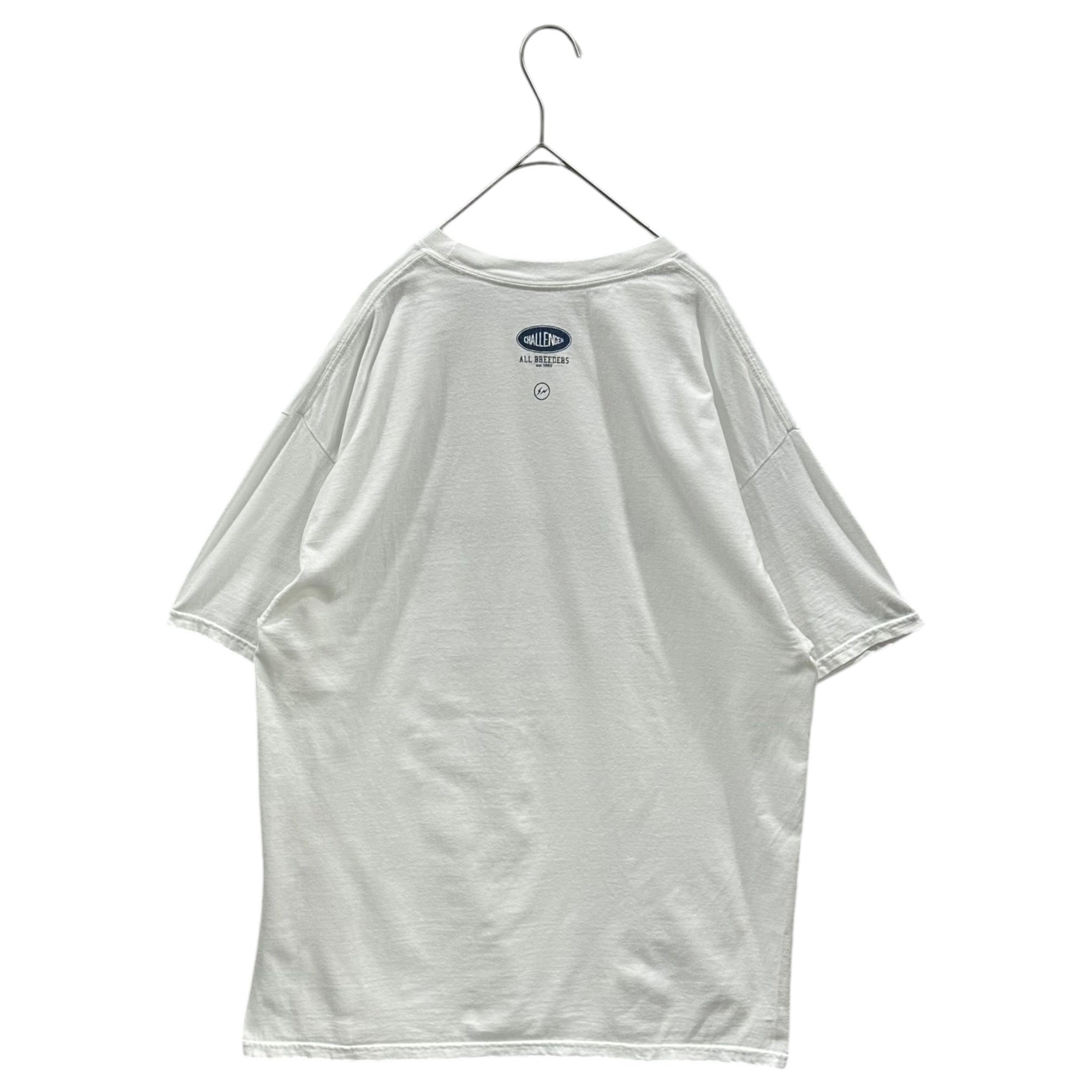 FRAGMENT DESIGN×challenger (フラグメントデザイン×チャレンジャー) Graphic print S/S T-shirt グラフィック プリント 半袖 Tシャツ L ホワイト×ブルー×グレー Hanes body