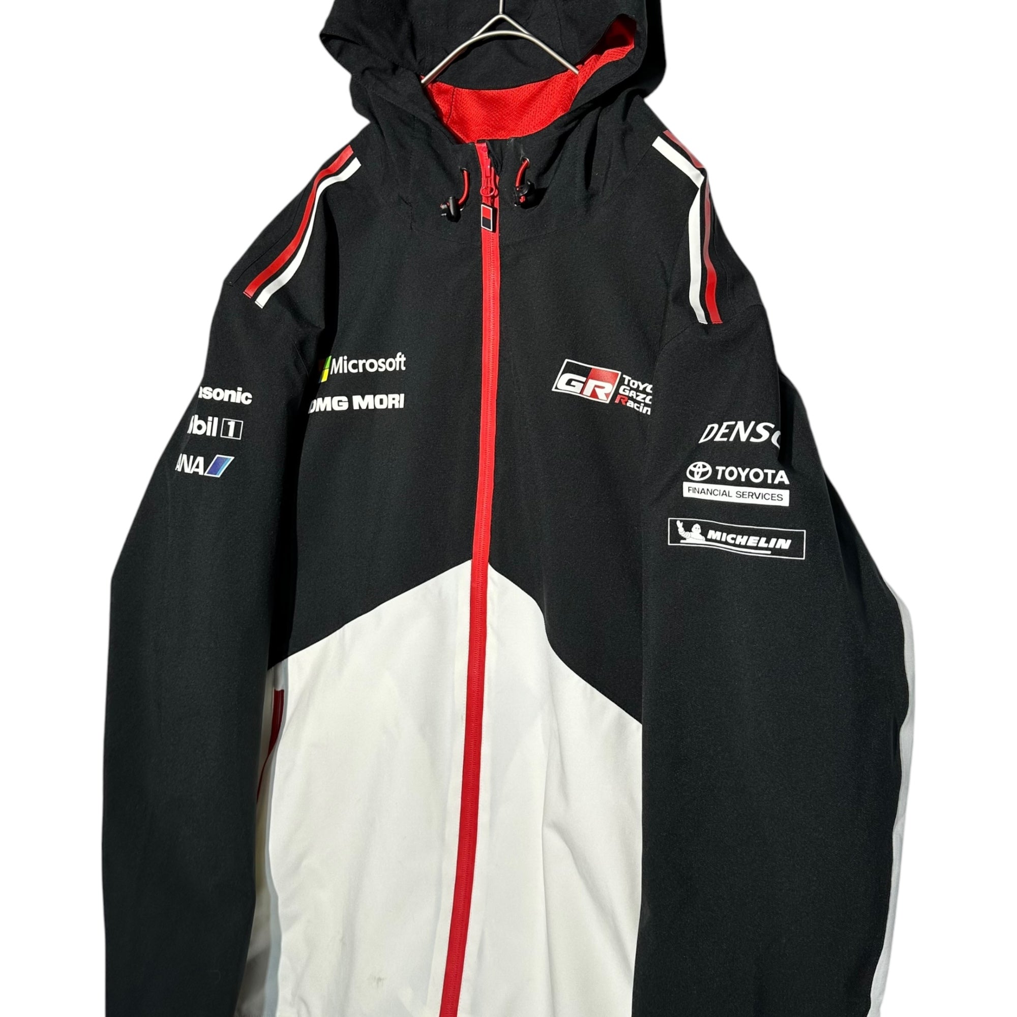 TOYOTA GAZOO Racing(トヨタガズーレーシング) Sponsored Logo Mountain Parka 協賛 ロゴ マウンテン パーカー XL ブラック×ホワイト WRC