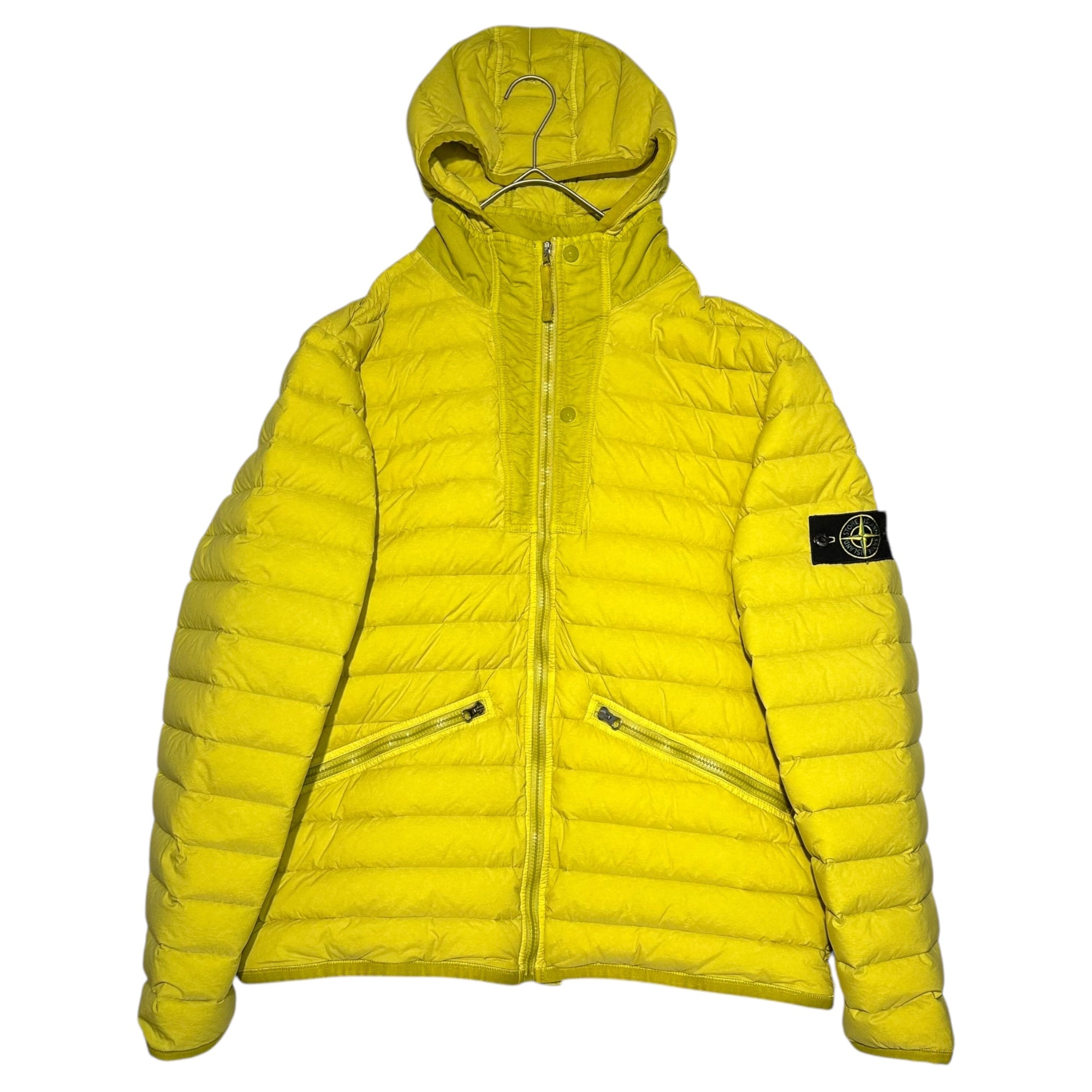 STONE ISLAND(ストーンアイランド) 19AW Loom Woven Down Chambers Stretch Nylon Jacket ルーム ウーブン ダウン チャンバーズ ストレッチ ナイロン ジャケット 701543125 XXL イエロー
