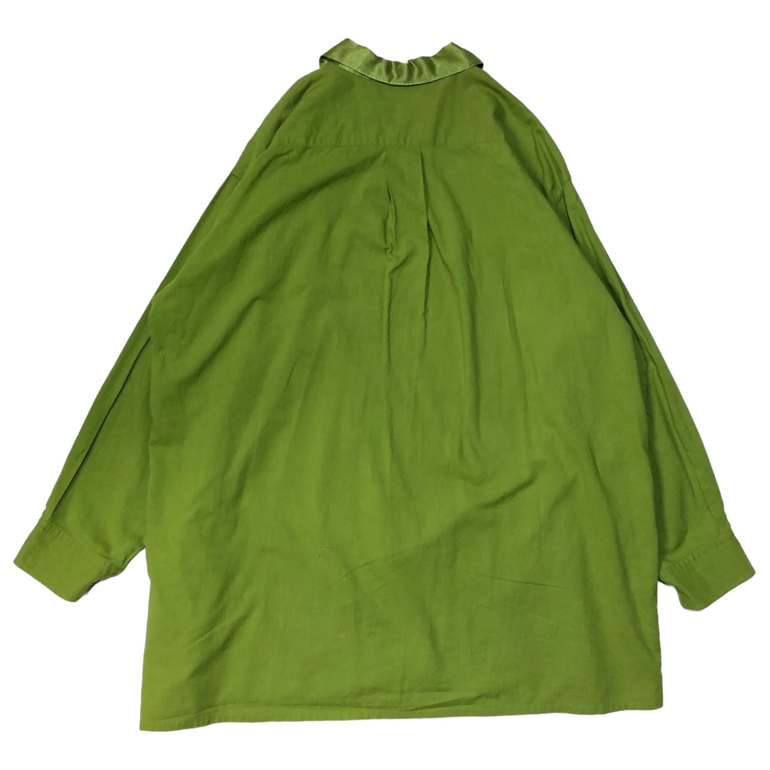 COMME des GARCONS(コムデギャルソン) Vintage Collar Satin Switch Oversize Shirt ヴィンテージ襟サテン切替オーバーサイズシャツ 表記無し(L~XL程度) グリーン