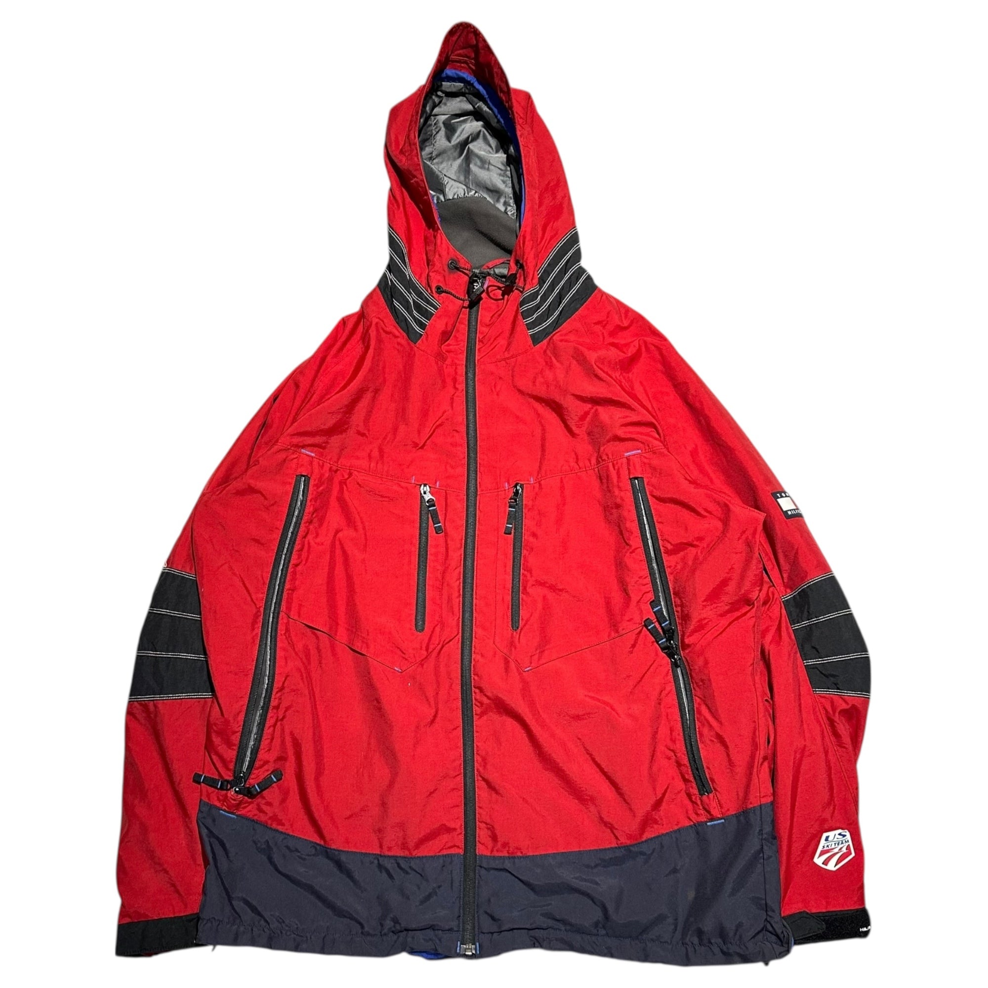 TOMMY HILFIGER(トミーヒルフィガー) 00's Big Size Mountain Parka ビッグ サイズマウンテンパーカー XXL レッド×ブラック