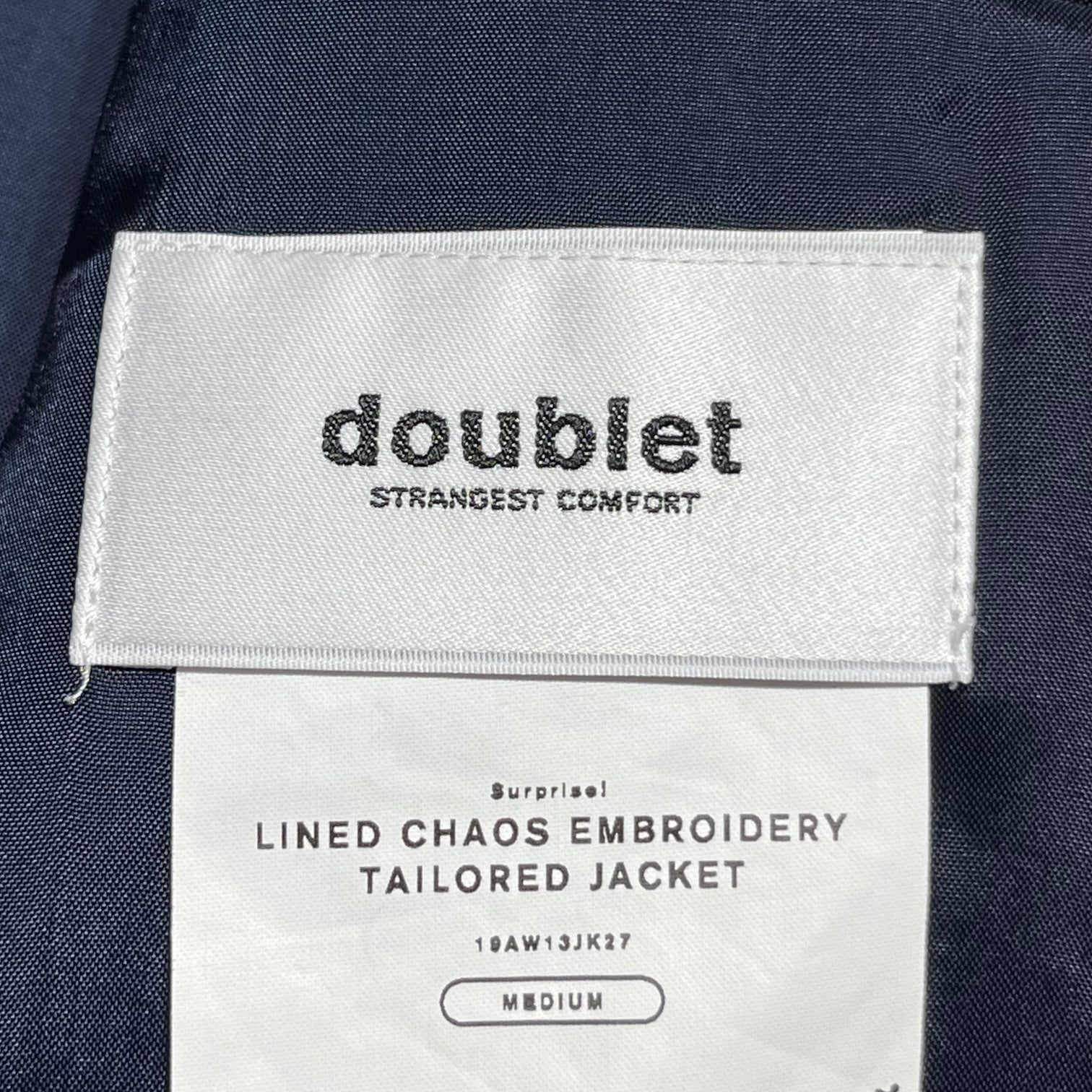 doublet(ダブレット) 19AW LINED CHAOS EMBROIDERY WIDE TAPERED JACKET TROUSERS SET UP 19AW13JK27 19AW13PT109 JKT:M / PT:S ブラック 刺繍 セットアップ ジャケット パンツ スラックス