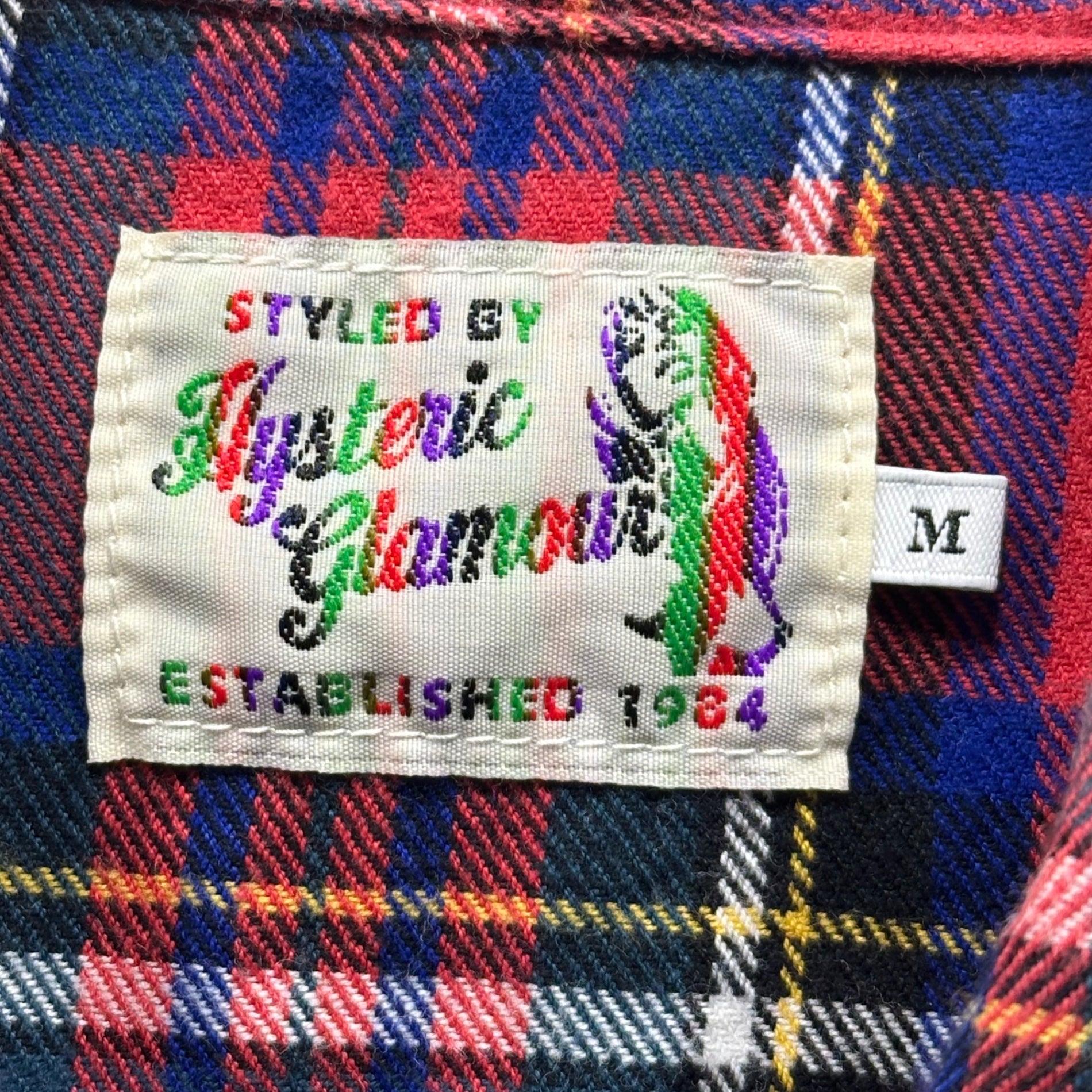 HYSTERIC GLAMOUR(ヒステリックグラマー) Girls Print Check Shirt ガールズ プリント チェック シャツ 02173AH02 M レッド