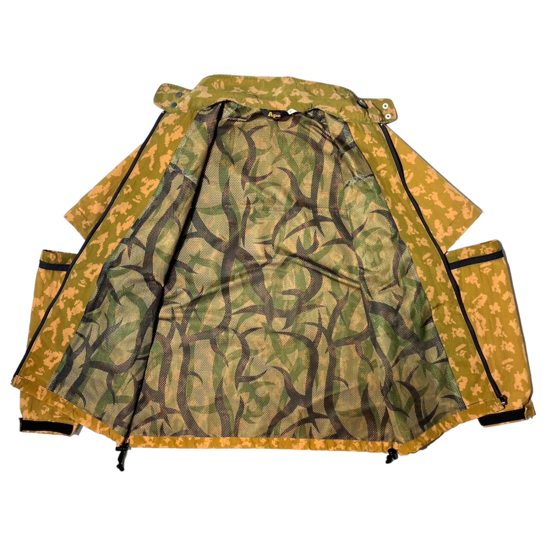 A BATHING APE(アベイシングエイプ) 00's 2WAY digital camo nylon jacket デジタル カモ ナイロン ジャケット L カーキ Y2K