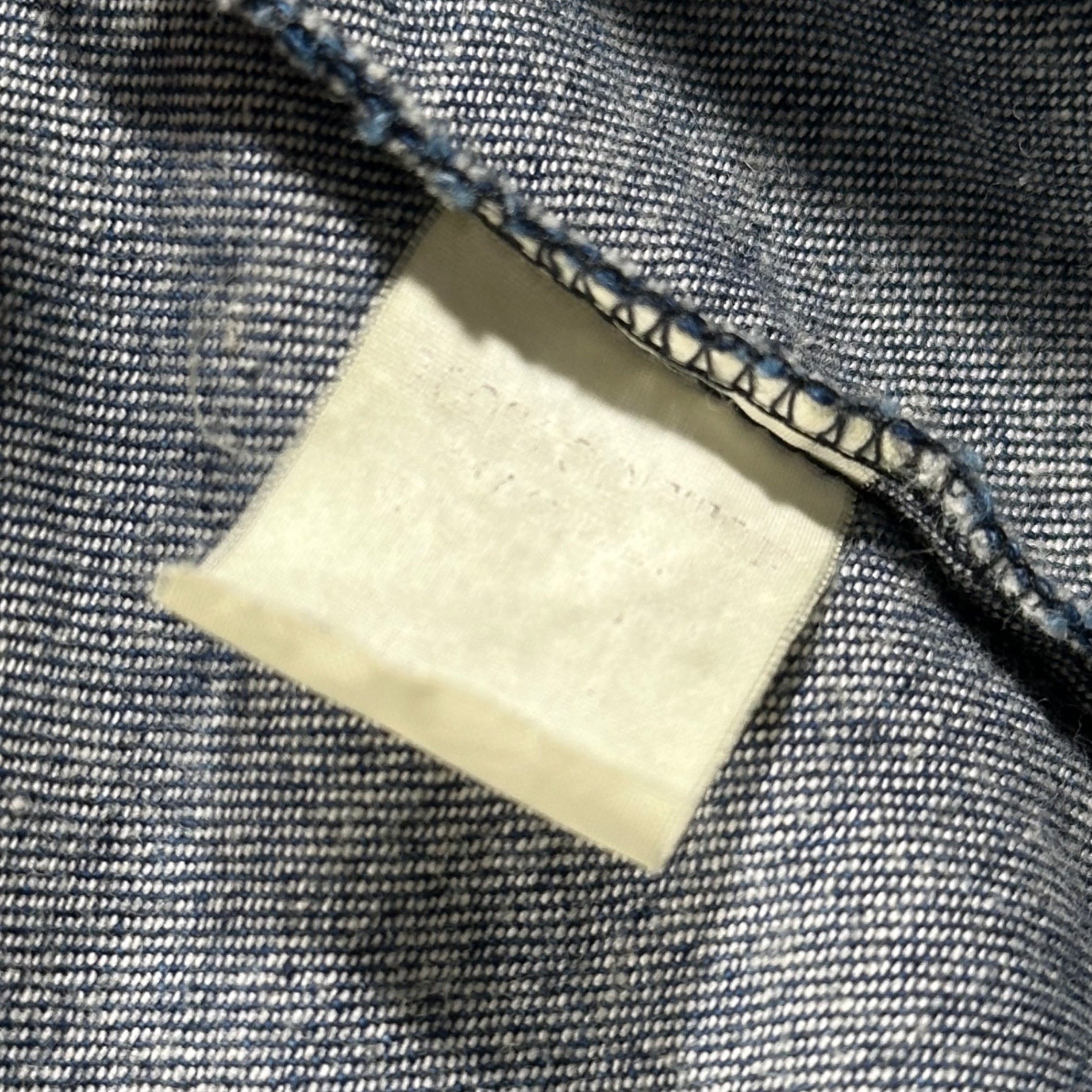 GOODENOUGH(グッドイナフ) 90's Chambray BD Sleeve Logo Shirt シャンブレー 袖ロゴ ボタンダウン シャツ 表記無(L程度) インディゴ