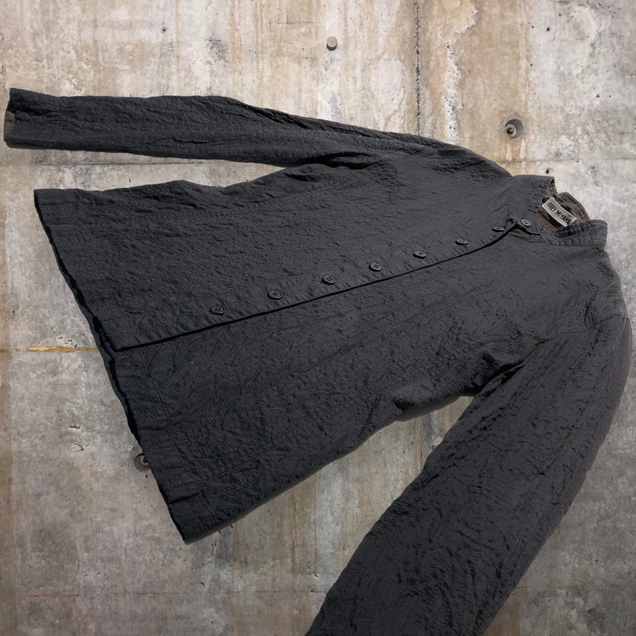 ISSEY MIYAKE(イッセイミヤケ) 90'sスタンドカラーステッチシャツ IM73-FJ024 M ブラック