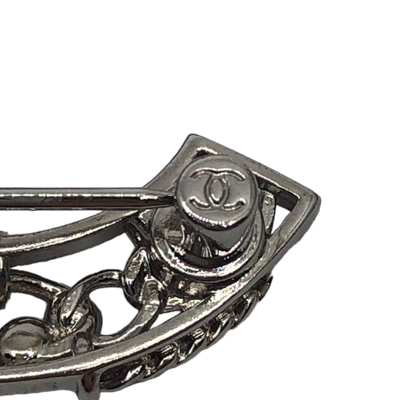 CHANEL(シャネル) 2021 rhinestone coco mark brooch ランストーン ココマーク ブローチ シルバー 箱付