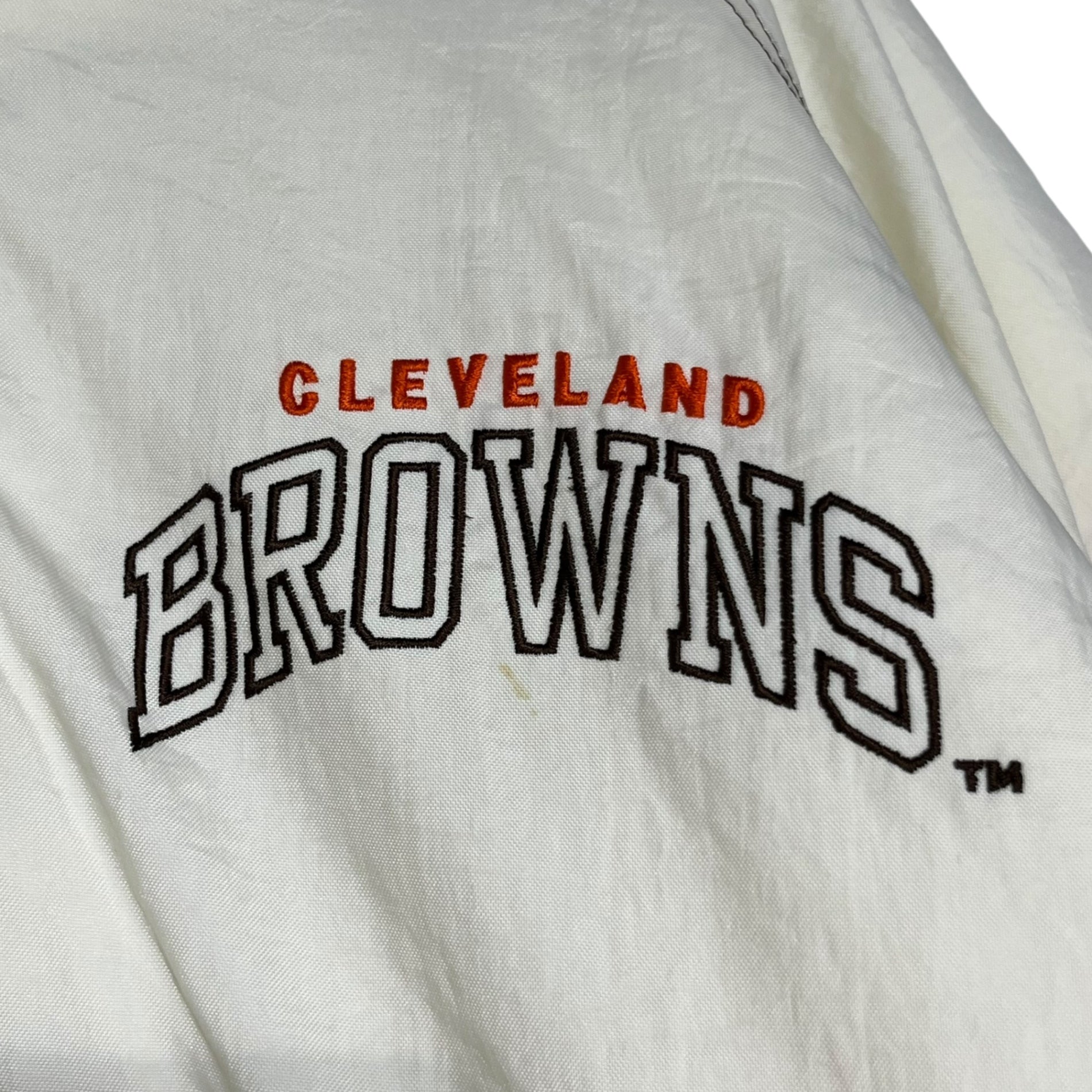 PRO LINE STARTER(プロライン スターター) 90's NFL BROWNS 中綿ジャケット 90年代 XL ホワイト×ブラウン