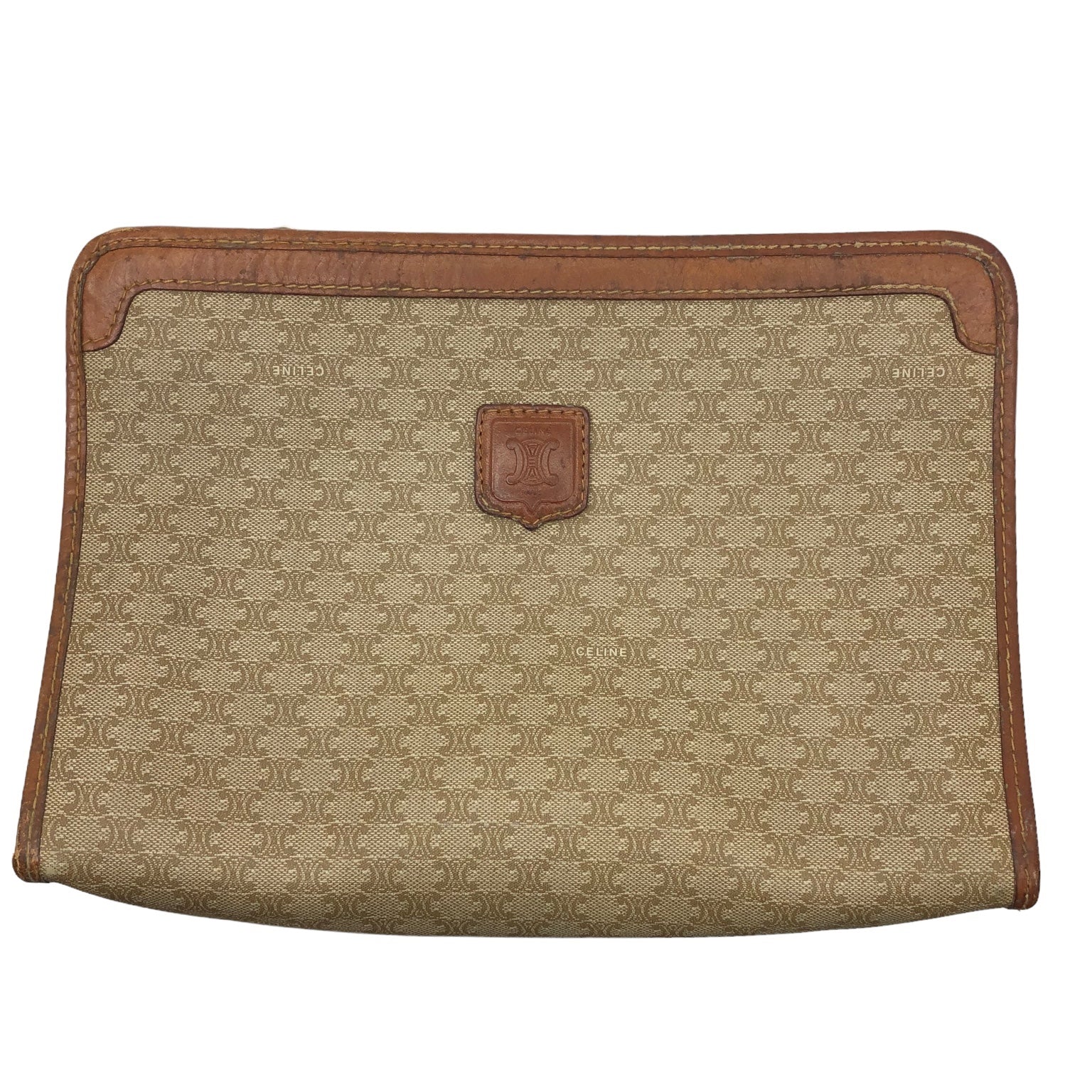 CELINE(セリーヌ) Macadam pattern clutch bag マカダム柄 クラッチ バッグ M06 ブラウン OLD CELINE ヴィンテージ セカンド ポーチ