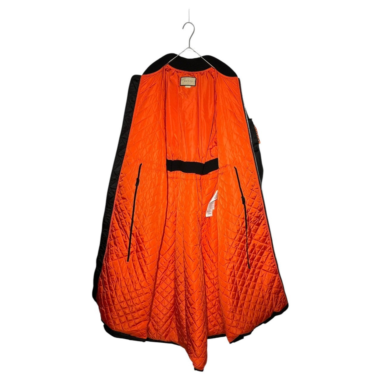 GUCCI(グッチ) Cruise 2024/25 collection MA-1 Flared Padded Coat フレア パテッド ロング コート 771448 40(L程度)メンズ着用可能 ブラック オーバーサイズ コレクションアイテム