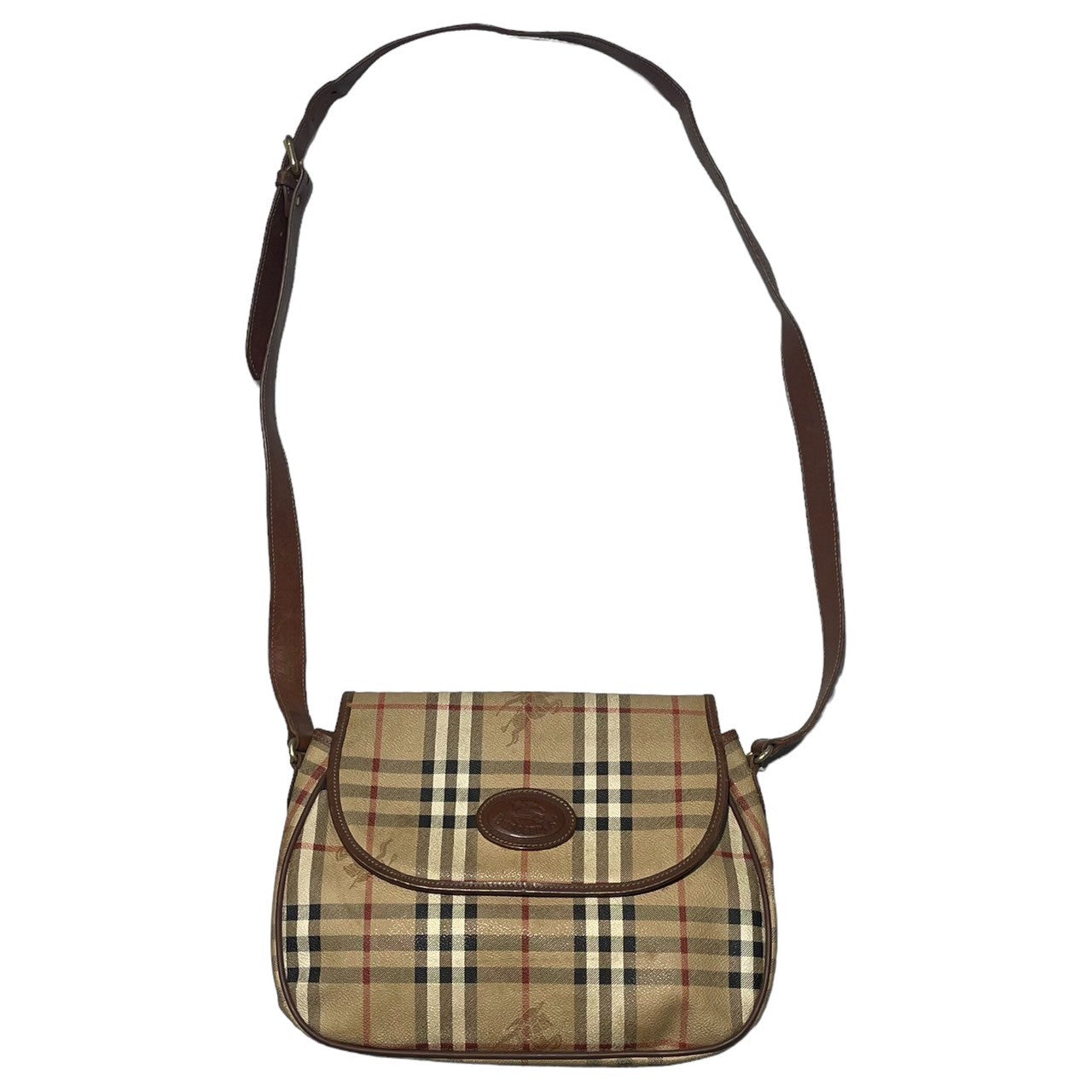 Burberrys(バーバリーズ) Horse Logo Nova Check Shoulder Bag ホースロゴ ノバチェック ショルダー バッグ ベージュ×ブラウン ヴィンテージ OLD