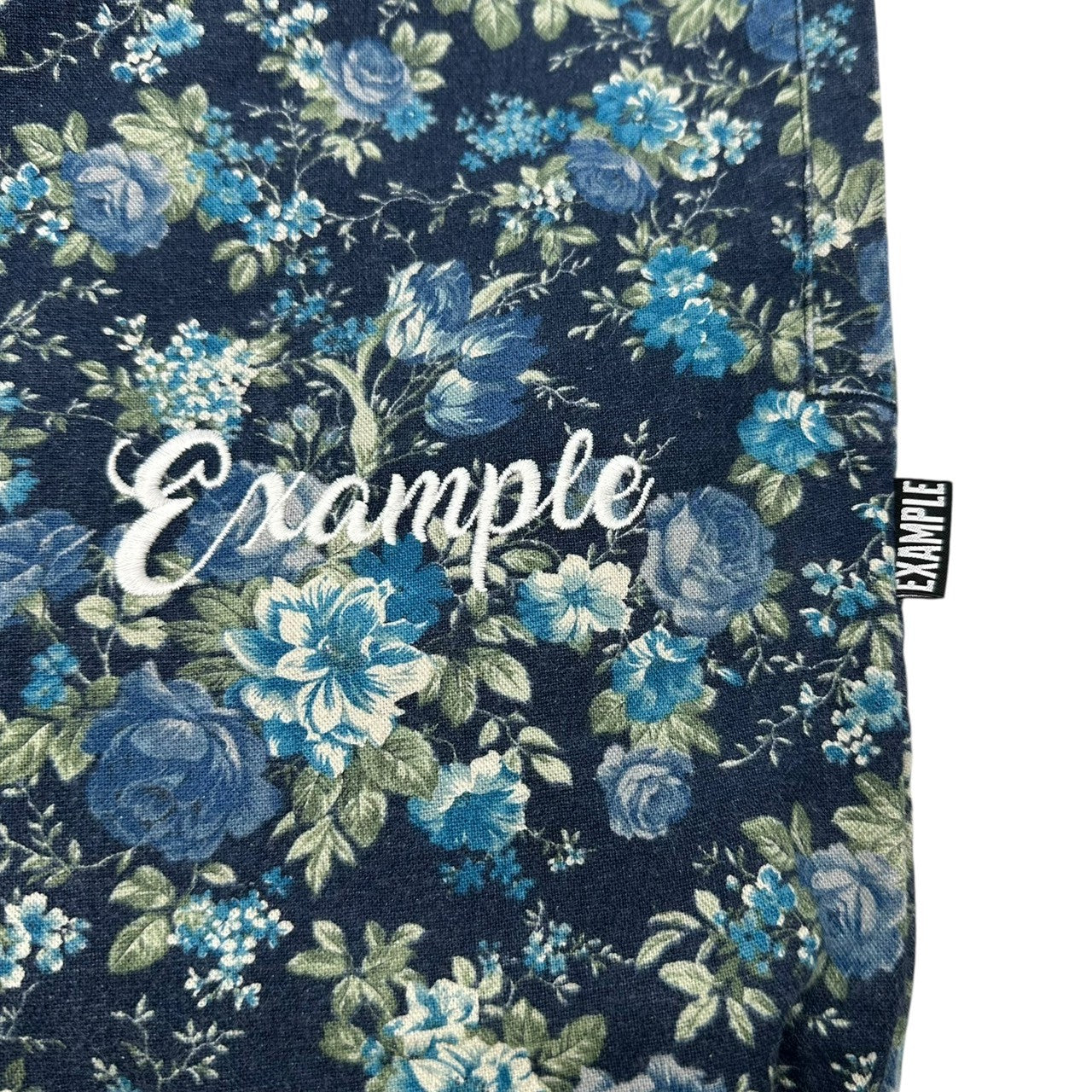 EXAMPLE(エグザンプル) FLOWER CANVAS PANTS フラワー キャンバス パンツ M ブルー ジョガー 花柄