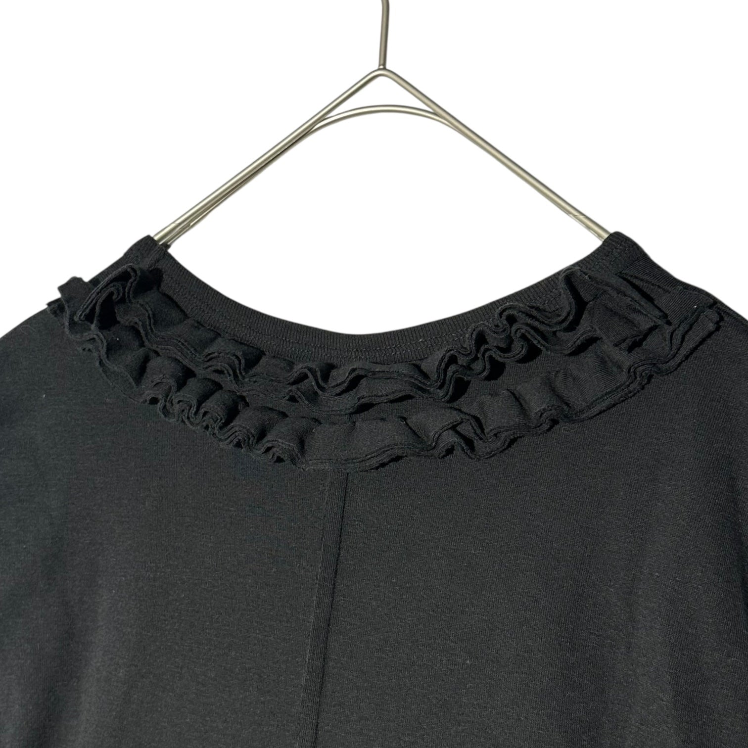Y's(ワイズ) Back ruffle design crew neck T-shirt バック フリル デザイン クルーネック Tシャツ YD-T17-564 2(M程度) ブラック