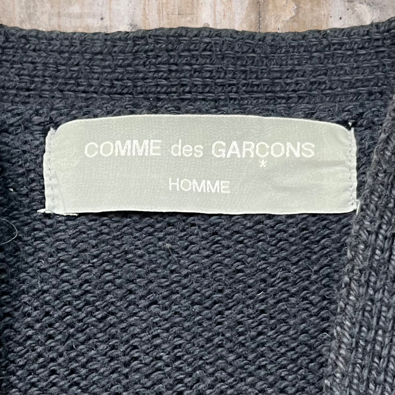 COMME des GARCONS HOMME(コムデギャルソンオム) 90's sleeve switching cotton cardigan/袖切替コットンカーディガン/90年代/ヴィンテージ/田中啓一 HN-100020 SIZE FREE ブラック×ホワイト AD1993 田中オム
