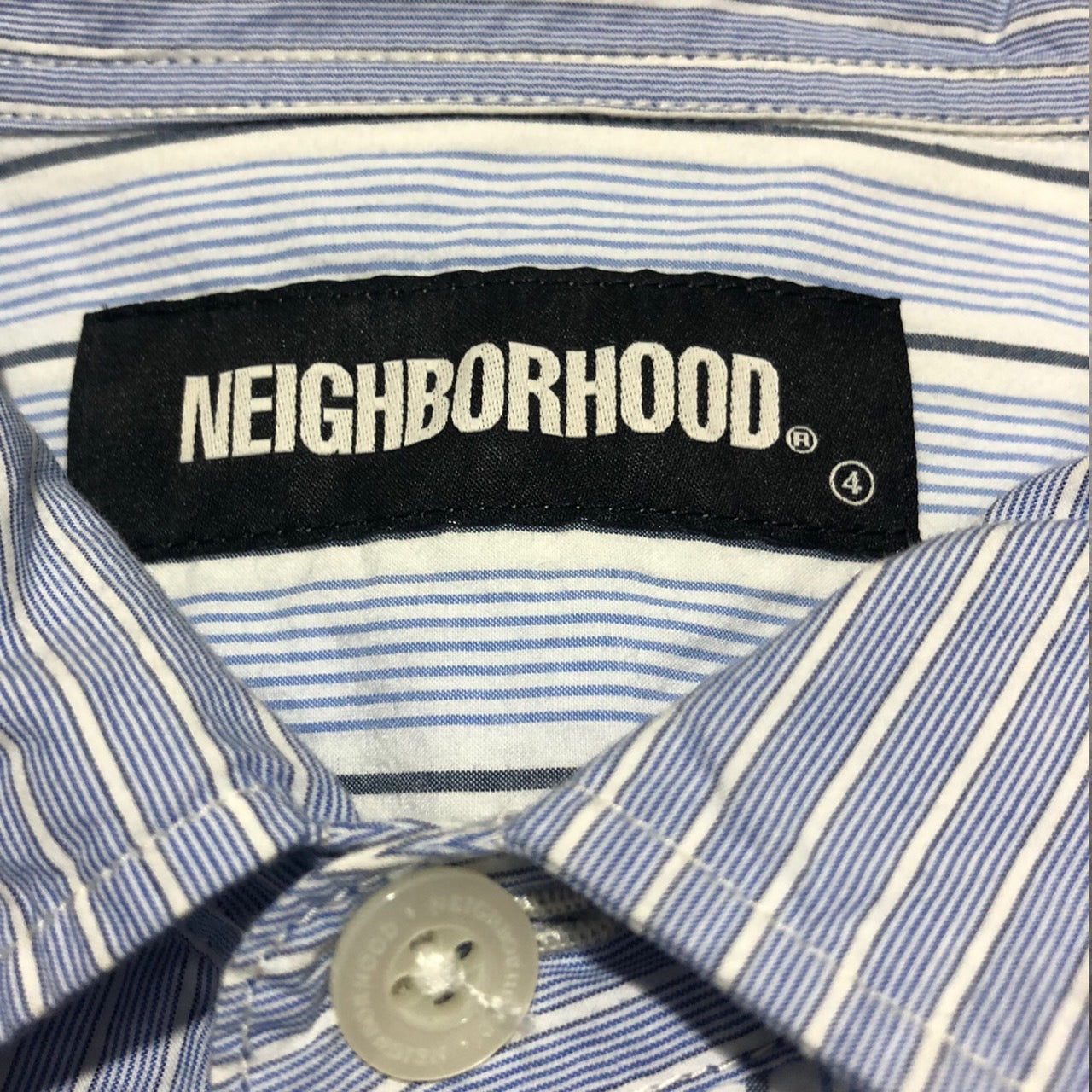 NEIGHBORHOOD(ネイバーフッド) 22SS CUT SP / C-SHIRT/ストライプシャツ 221AQNH-SHM07 L スカイブルー×ホワイト