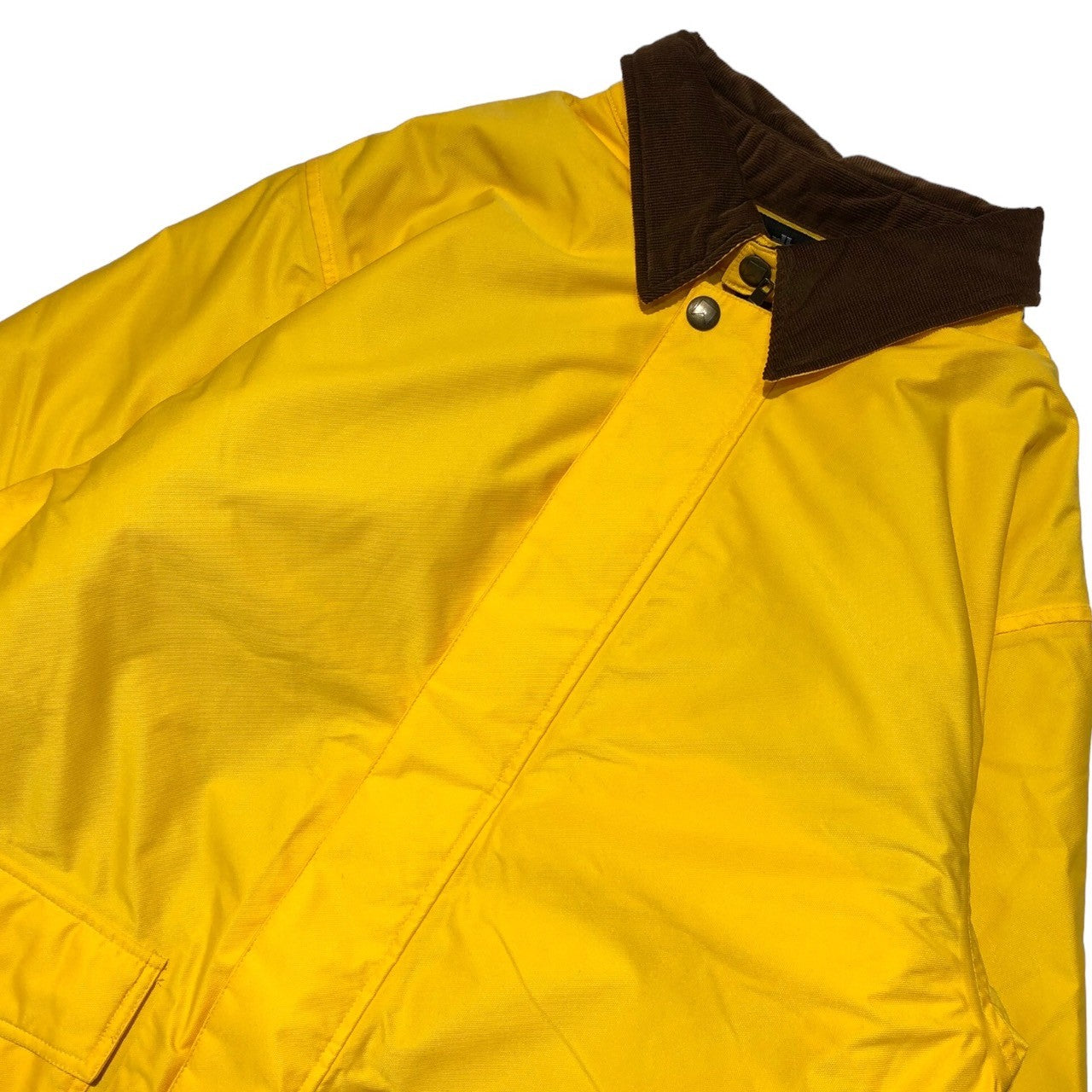 Marlboro(マルボロ) 90's corduroy colorwork long coat コーデュロイ カラー ワーク ロング コート FREE イエロー×ブラウン 90年代